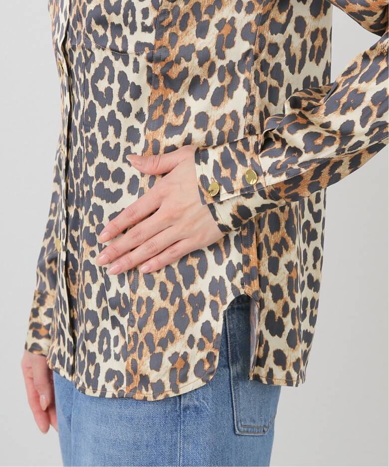 GANNI/ガニー】Printed Satin Shirt：シャツ（シャツ／ブラウス 