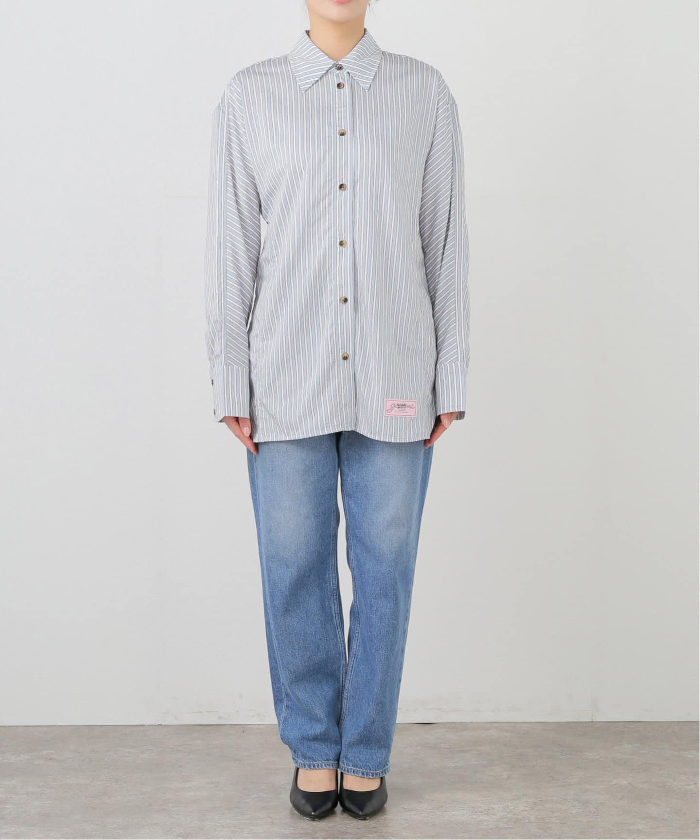22SS GANNI ガニー　Chrinkled Satinシャツ GANNI/ガニー】Printed Satin Shirt：シャツ（シャツ／ブラウス
