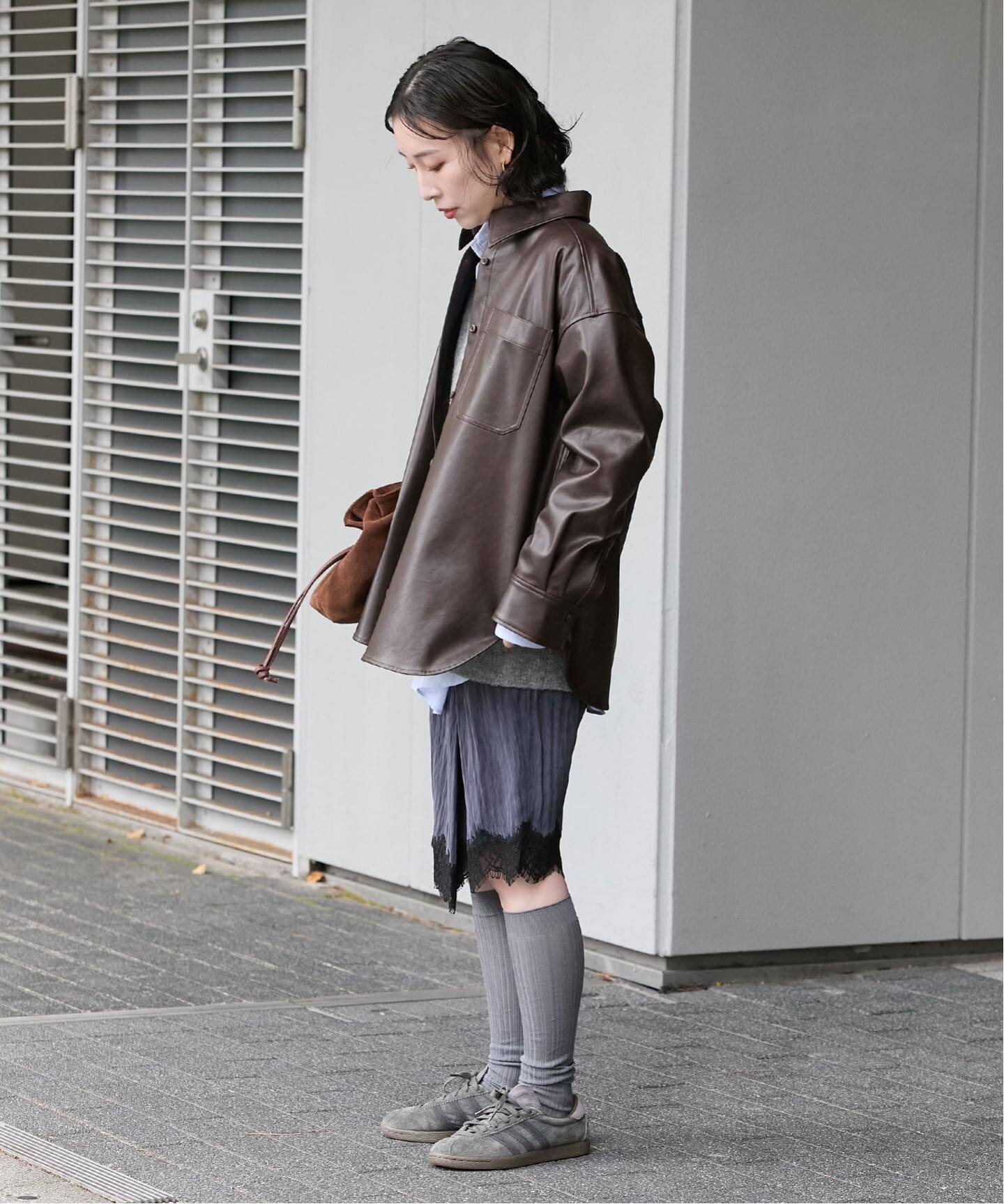 ウォッシャブルフェイクレザーシャツ（シャツ／ブラウス）｜JOURNAL