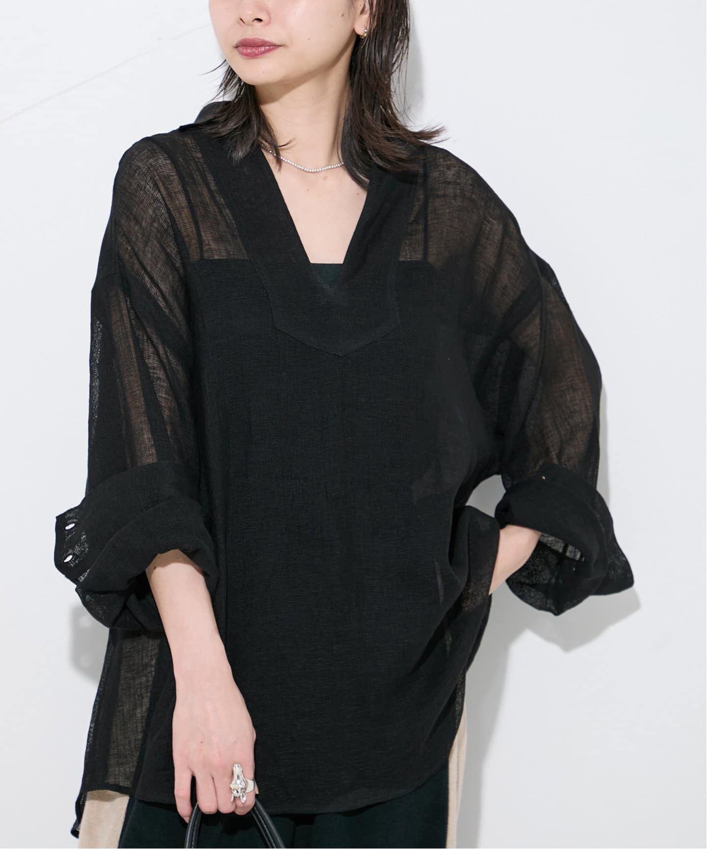 JOURNAL STANDARD メッシュ シャツ ジャーナル シースルー リネンメッシュシャツ（シャツ／ブラウス）｜JOURNAL STANDARD