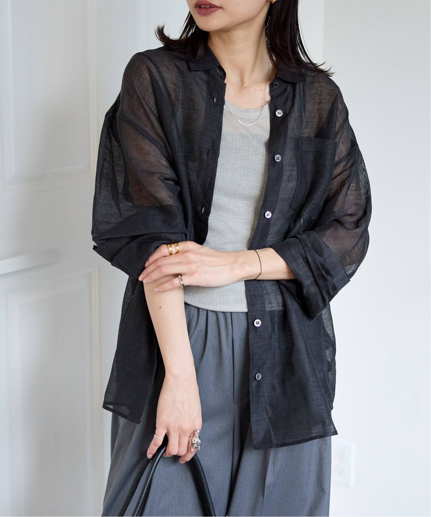 シアーリネンカールマイヤーシャツ（シャツ／ブラウス