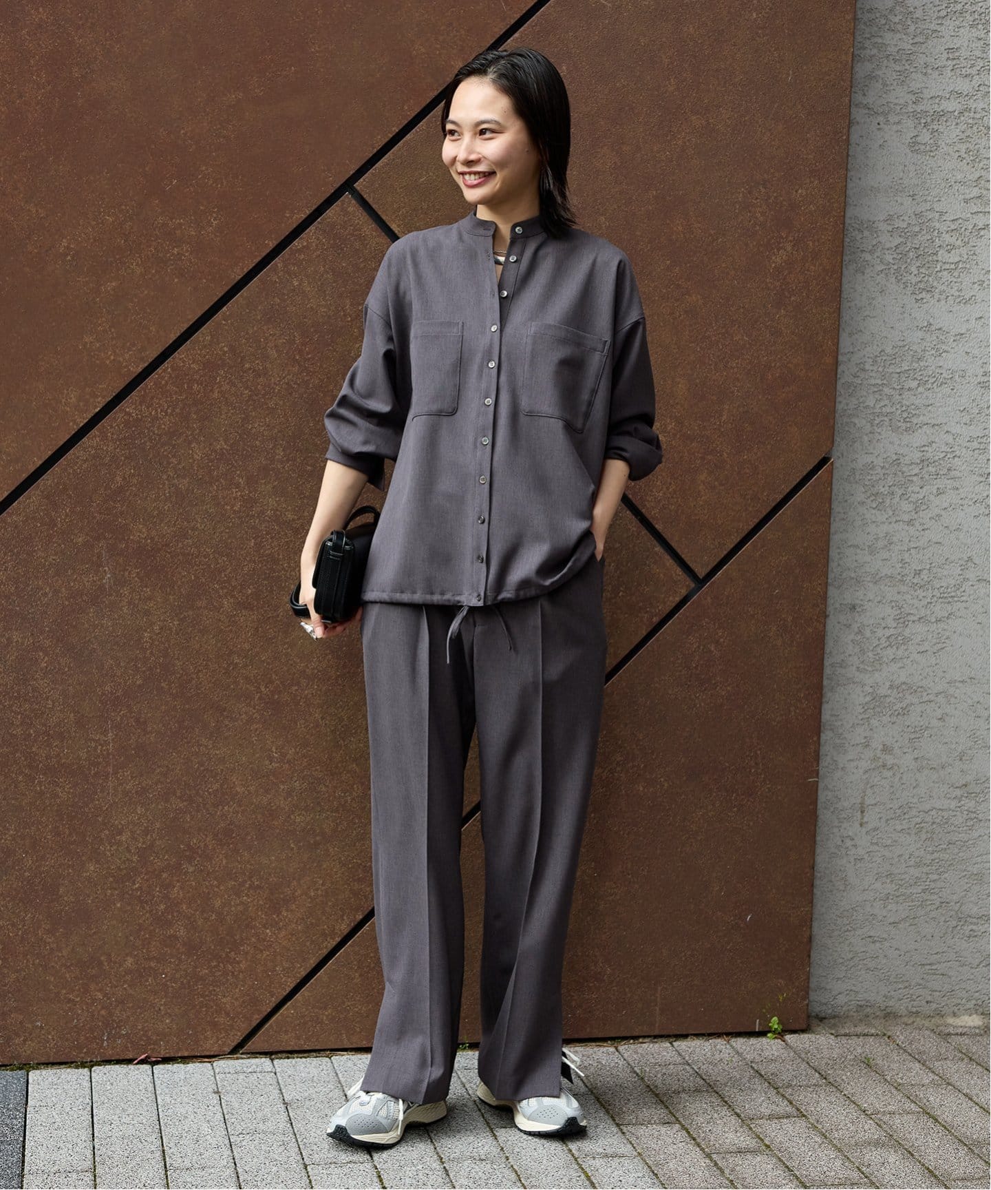 ウーリッシュツイルタックボリュームシャツ（シャツ／ブラウス