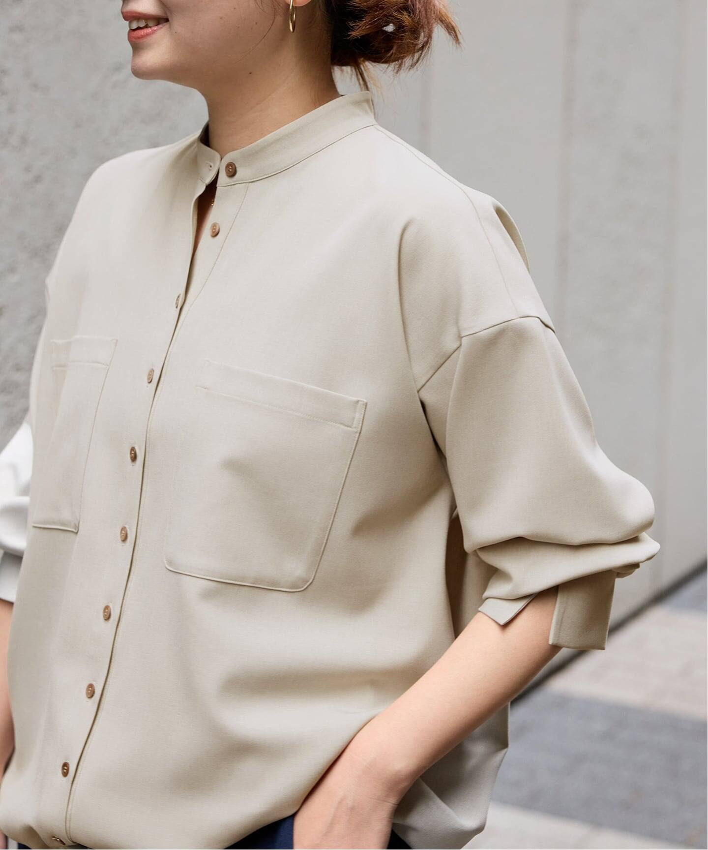 JOURNAL STANDARD ウーリッシュツイルタックボリュームシャツ 追加2》ウーリッシュツイルタックボリュームシャツ（シャツ／ブラウス