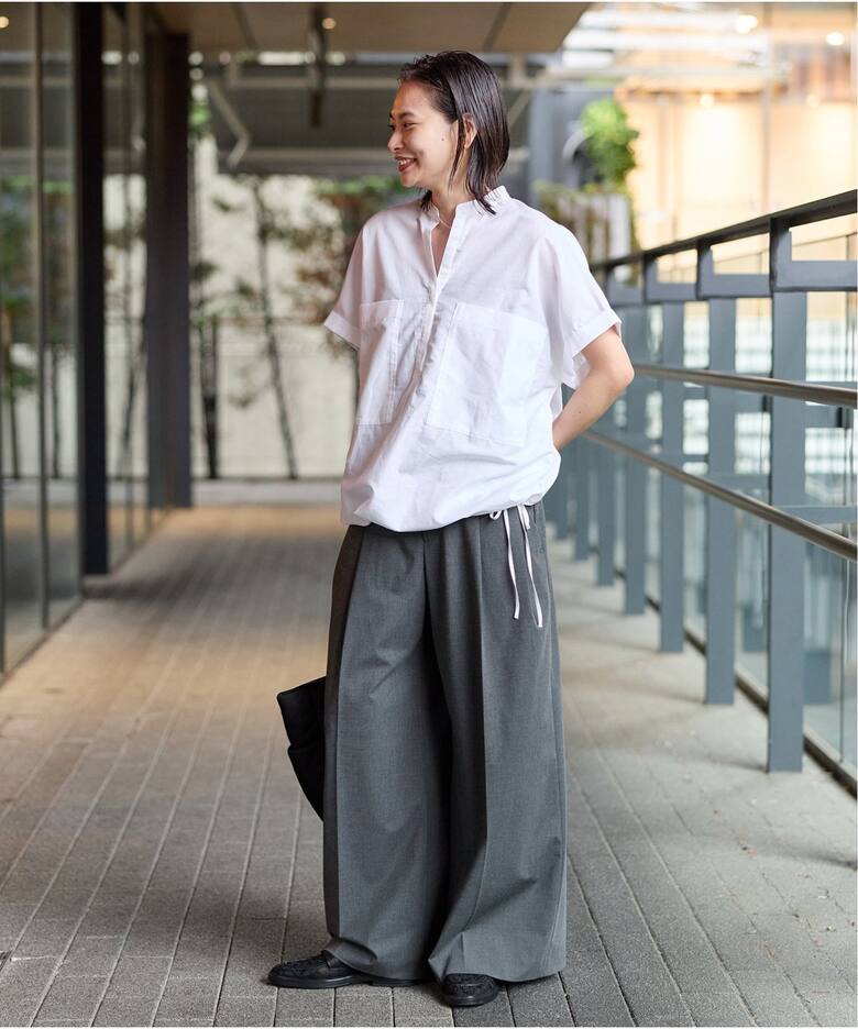 ハードマンズリネンコットンフレンチスリーブスキッパーシャツ（シャツ  