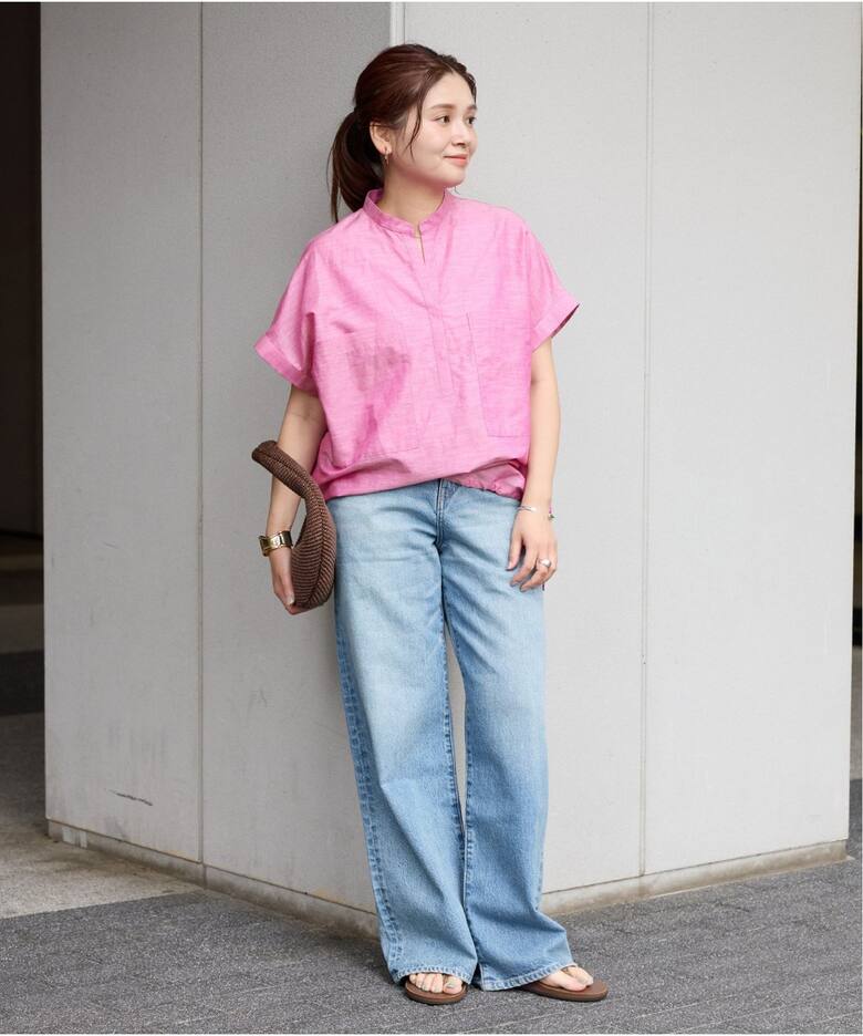 ハードマンズリネンコットンフレンチスリーブスキッパーシャツ（シャツ  