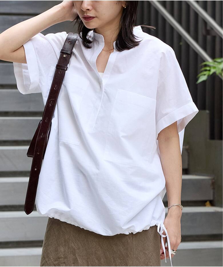 ハードマンズリネンコットンフレンチスリーブスキッパーシャツ（シャツ  