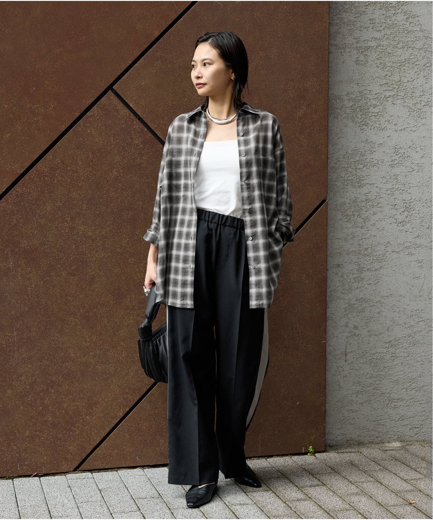 ウールミックスボイルチェックシャツ（シャツ／ブラウス）｜JOURNAL