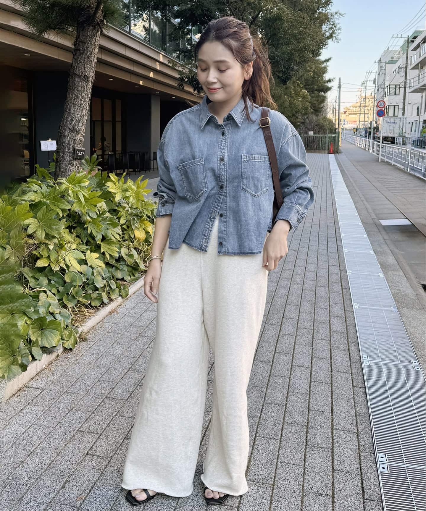 追加2》ライトオンスデニムクロップドシャツ（シャツ／ブラウス