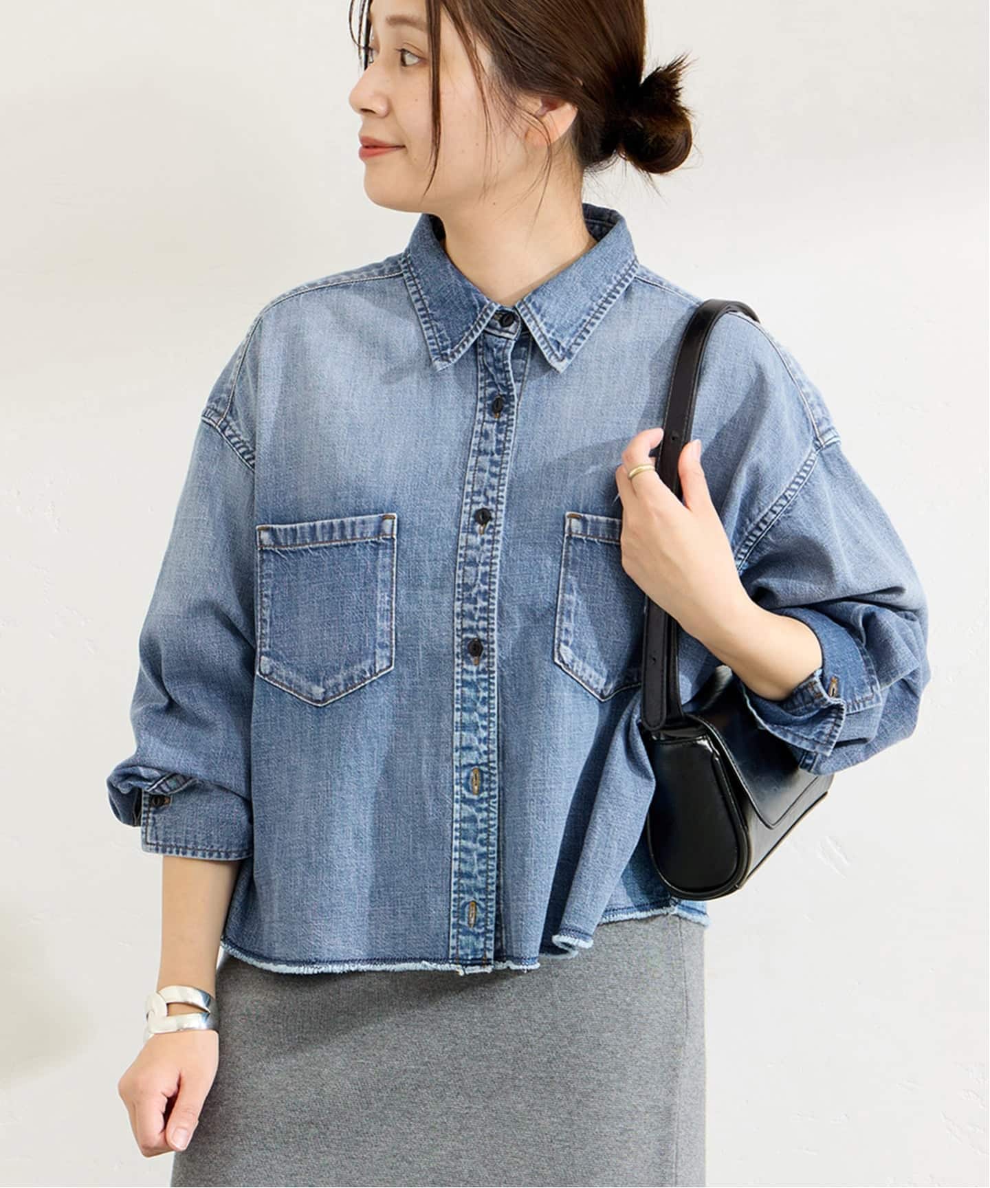【極美品】ジャーナルスタンダード ライトオンスクロップド デニムシャツ 25SS JOURNAL STANDARD｜《追加2》ライトオンスデニムクロップド