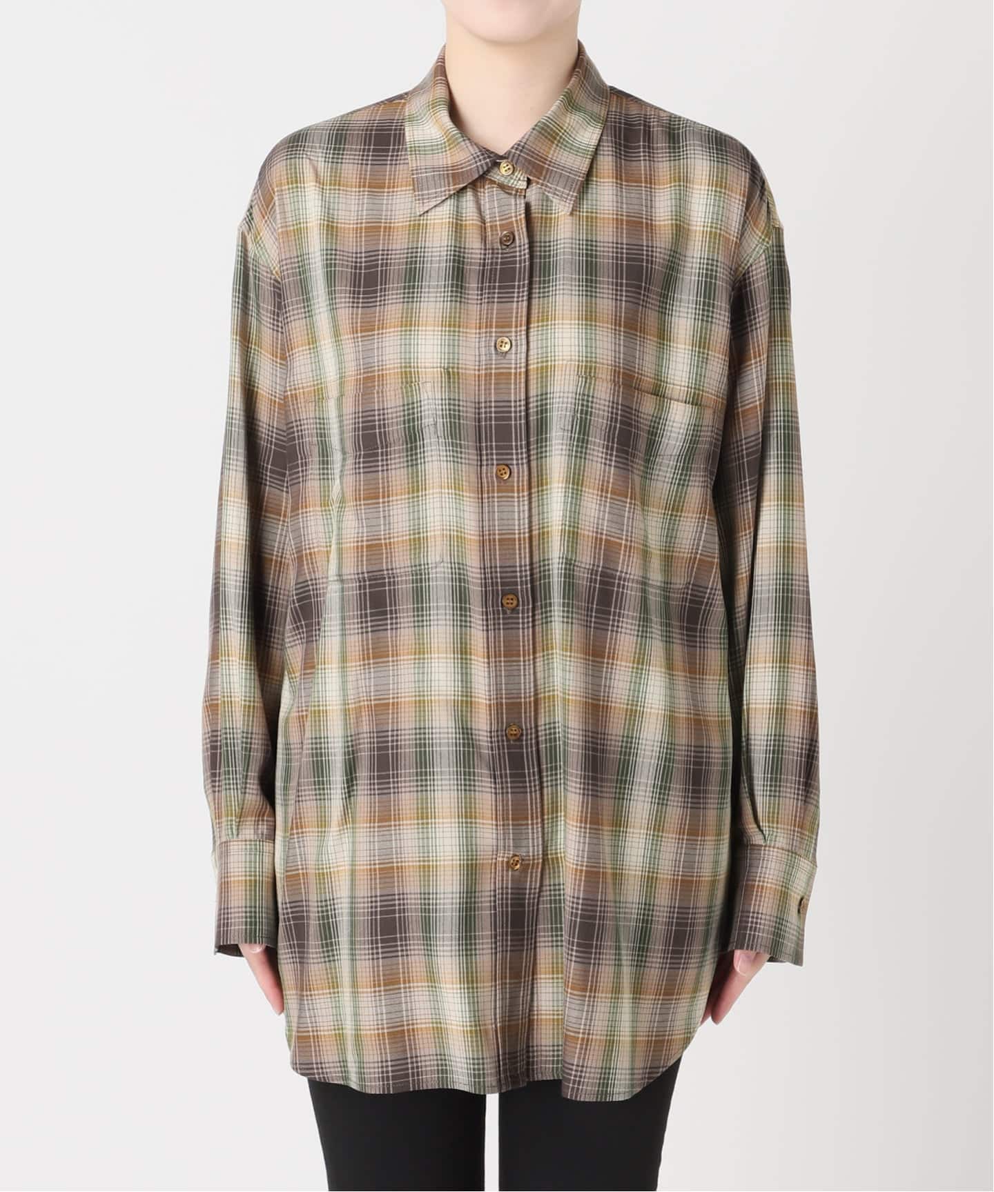 ジャーナルスタンダード　レーヨンチェックシャツ　　　　新品未使用タグ付 レーヨンチェックシャツ（シャツ／ブラウス）｜JOURNAL STANDARD