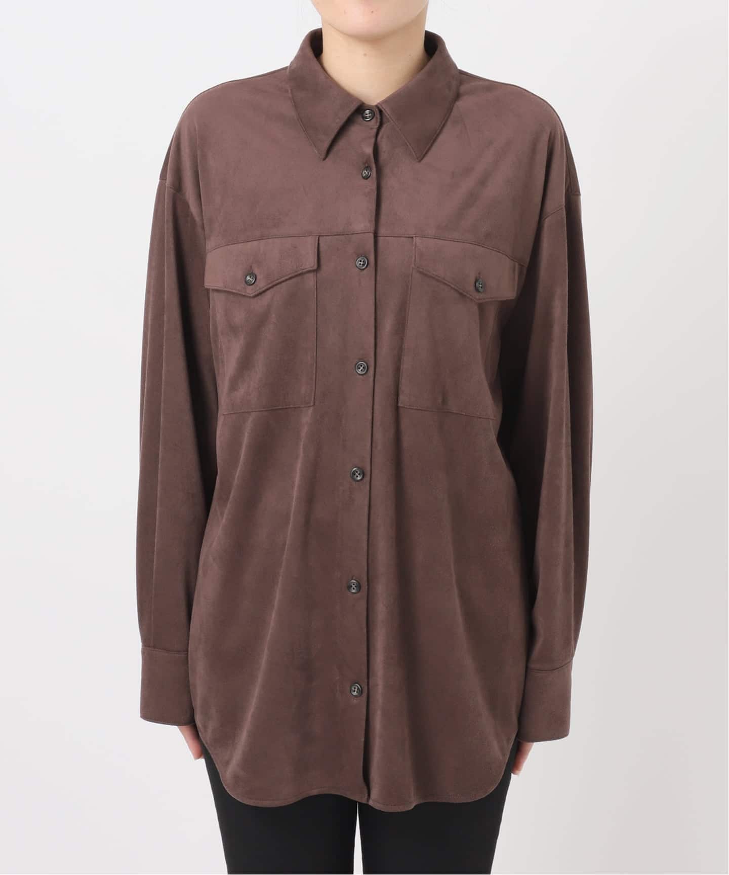 （値下げ中）ブラウン スエード シャツ　送料込み WEB限定》【2025FW 新作】フェイクスエードシャツ（シャツ