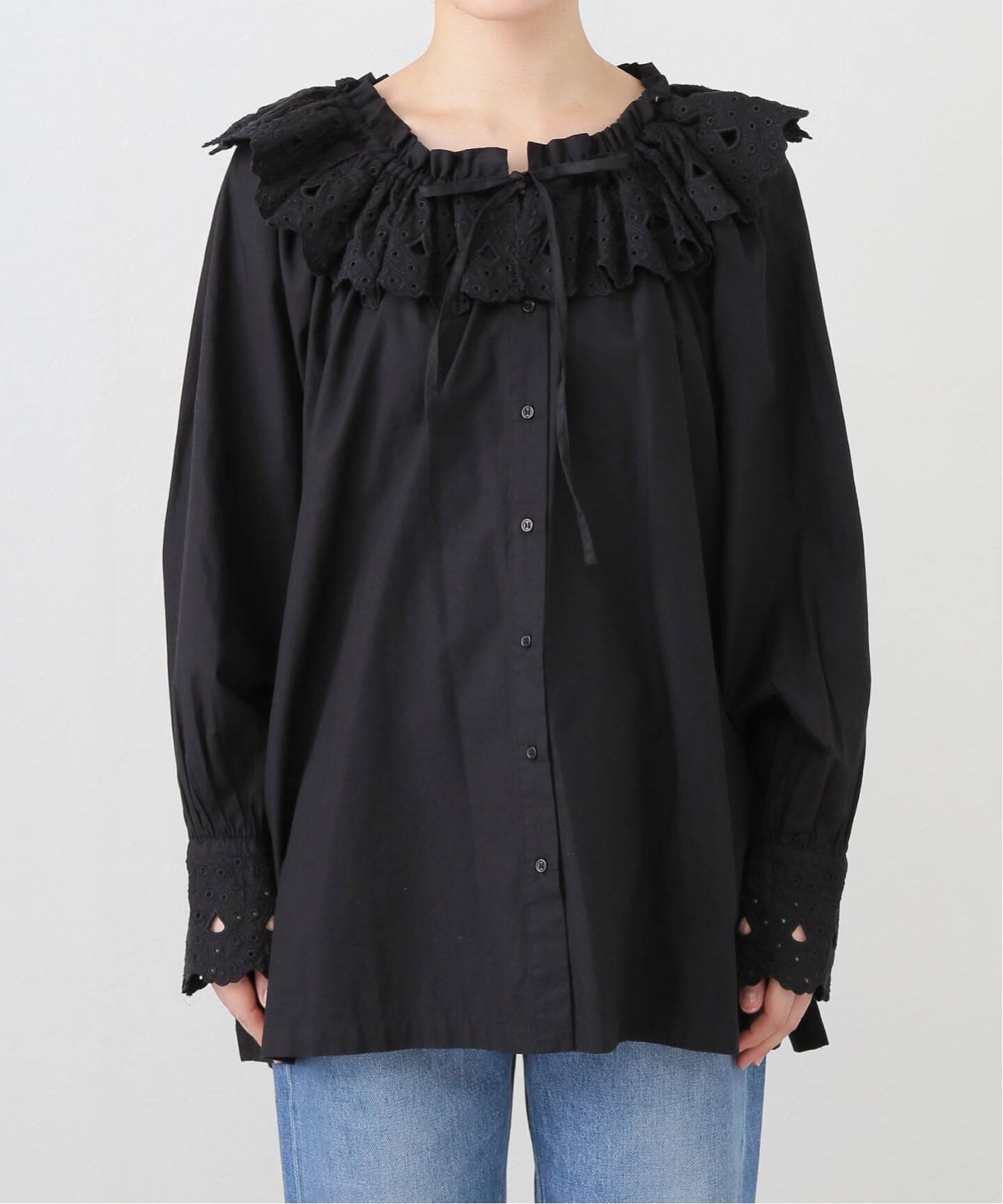 SARA MALLIKA/サラマリカ】COTTON SCALLAP COLLER BLOUS（シャツ