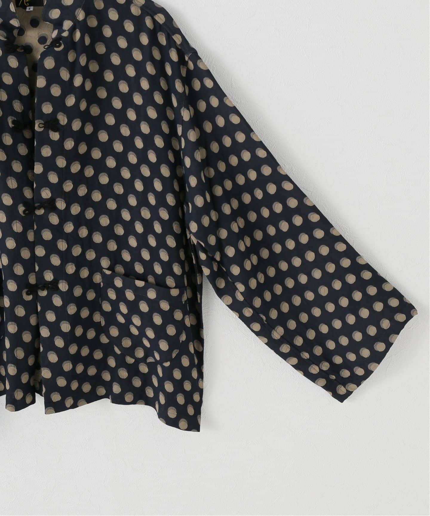 トップス NEEDLES 25'ss China Shirt Polka Dot JQ China Shirt – Navy Polka Dot | Needles | Nepenthes London