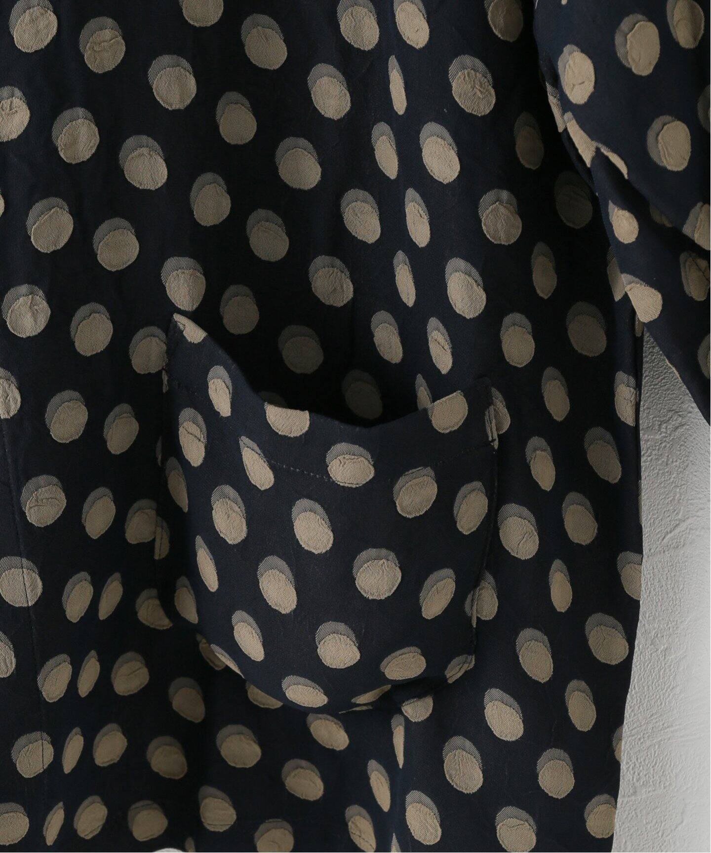トップス NEEDLES 25'ss China Shirt Polka Dot JQ China Shirt – Navy Polka Dot | Needles | Nepenthes London