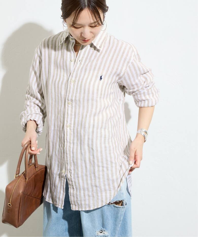 POLO RALPH LAUREN / ポロ ラルフ ローレン】LINEN STRIPE SPORT SHI 