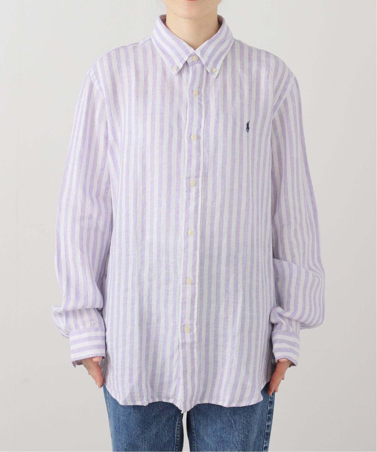 POLO RALPH LAUREN / ポロ ラルフ ローレン】LINEN STRIPE SPORT SHI 