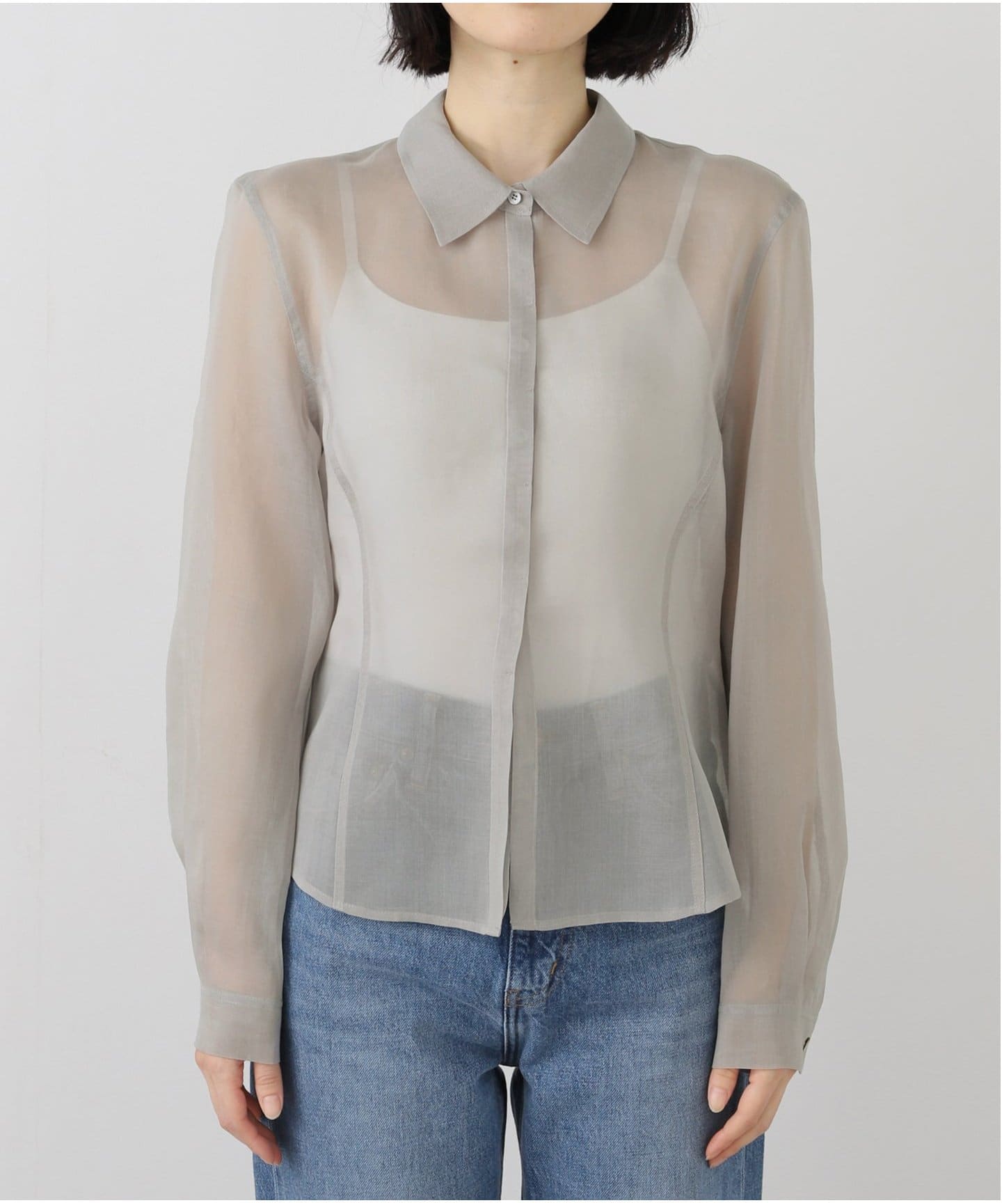 AMOMENTO / アモーメント】 SHEER SLIM RT SHIRTS AM25SSW01SH（シャツ