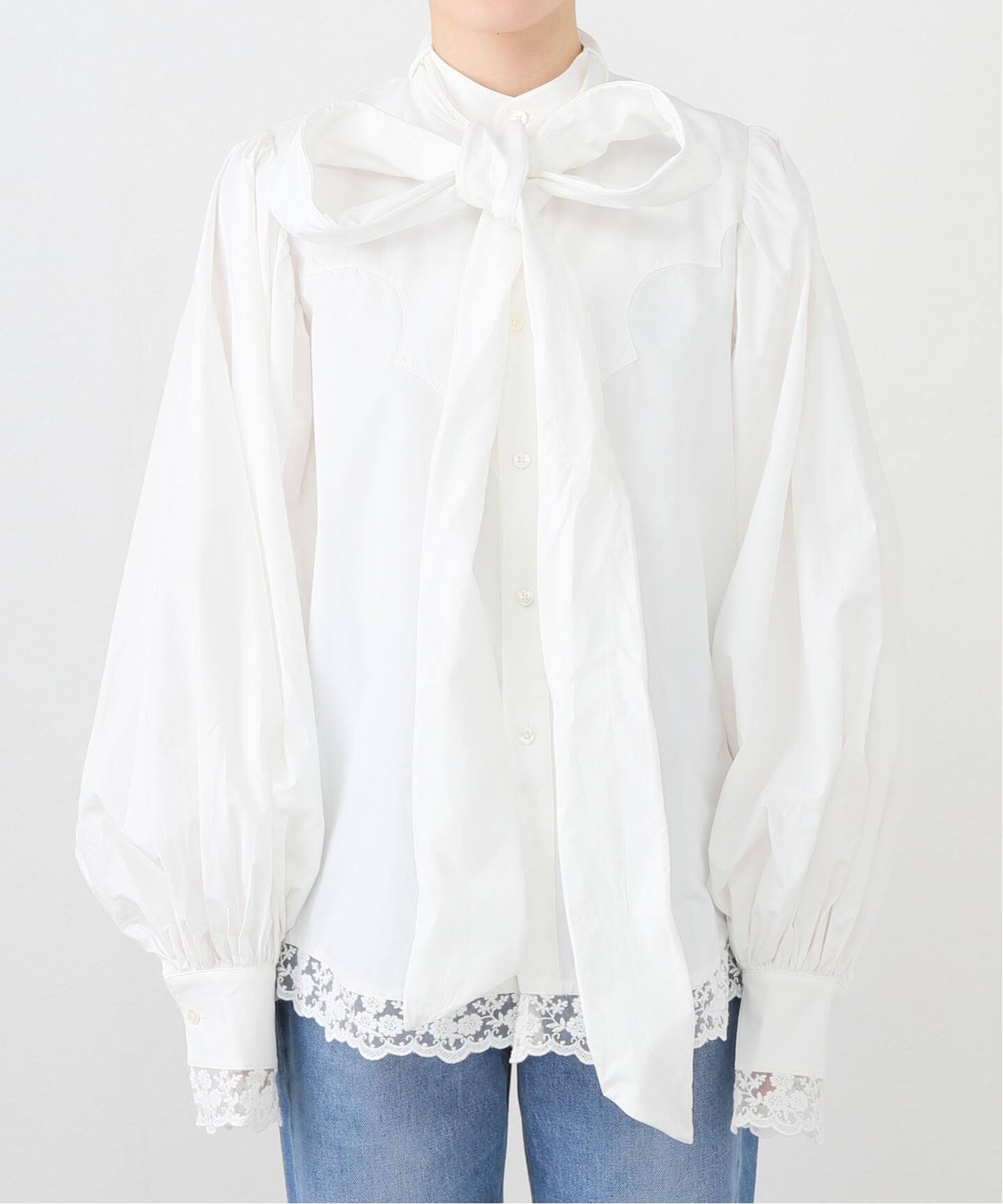 VIVIANO ヴィヴィアーノ　Ribbon Collar Shirt VIVIANO ヴィヴィアーノ Ribbon Collar Shirt Ribbon Collar