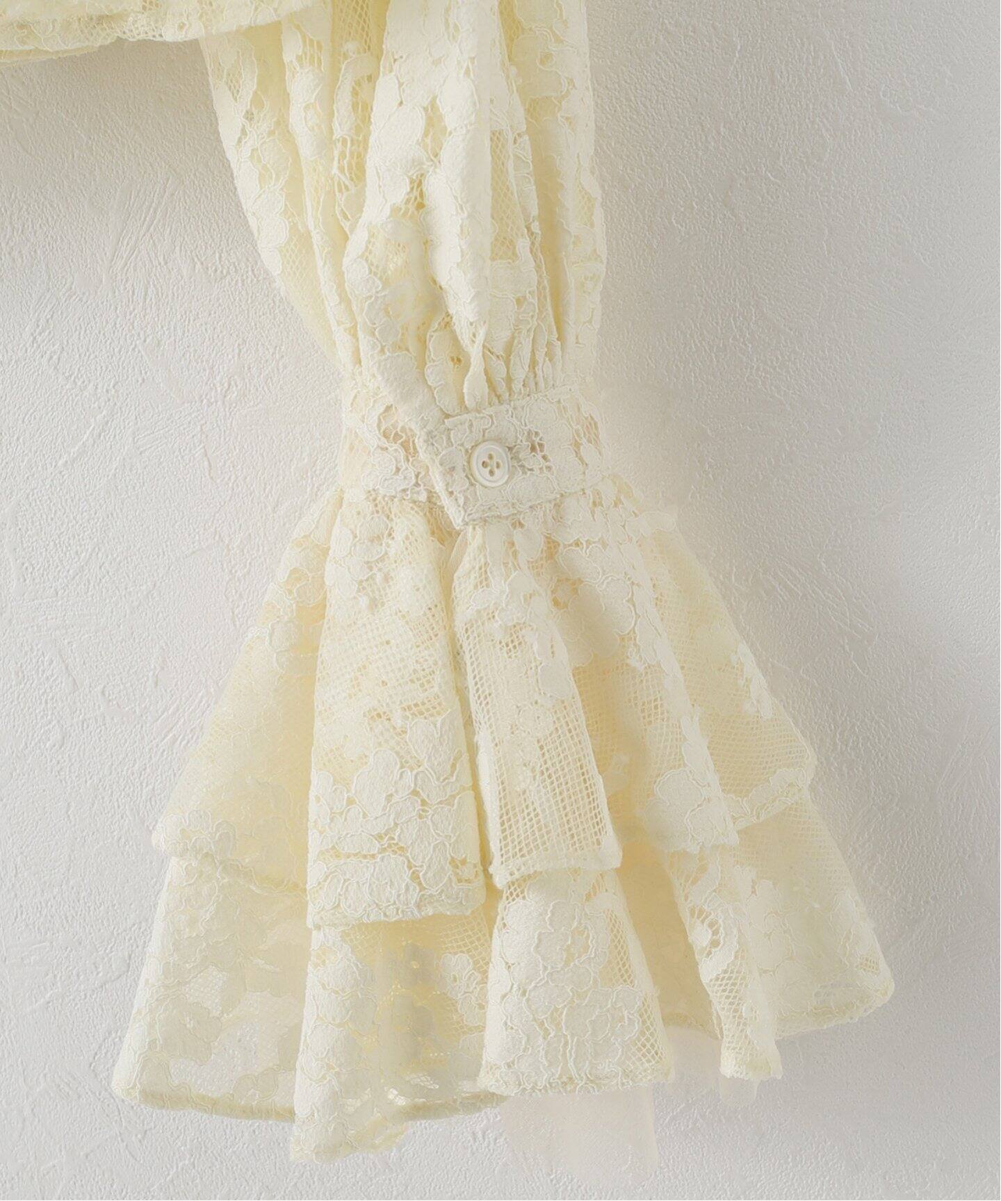 VIVIANO / ヴィヴィアーノ】Tulle Layered Lace Shirt:シャツ（シャツ 