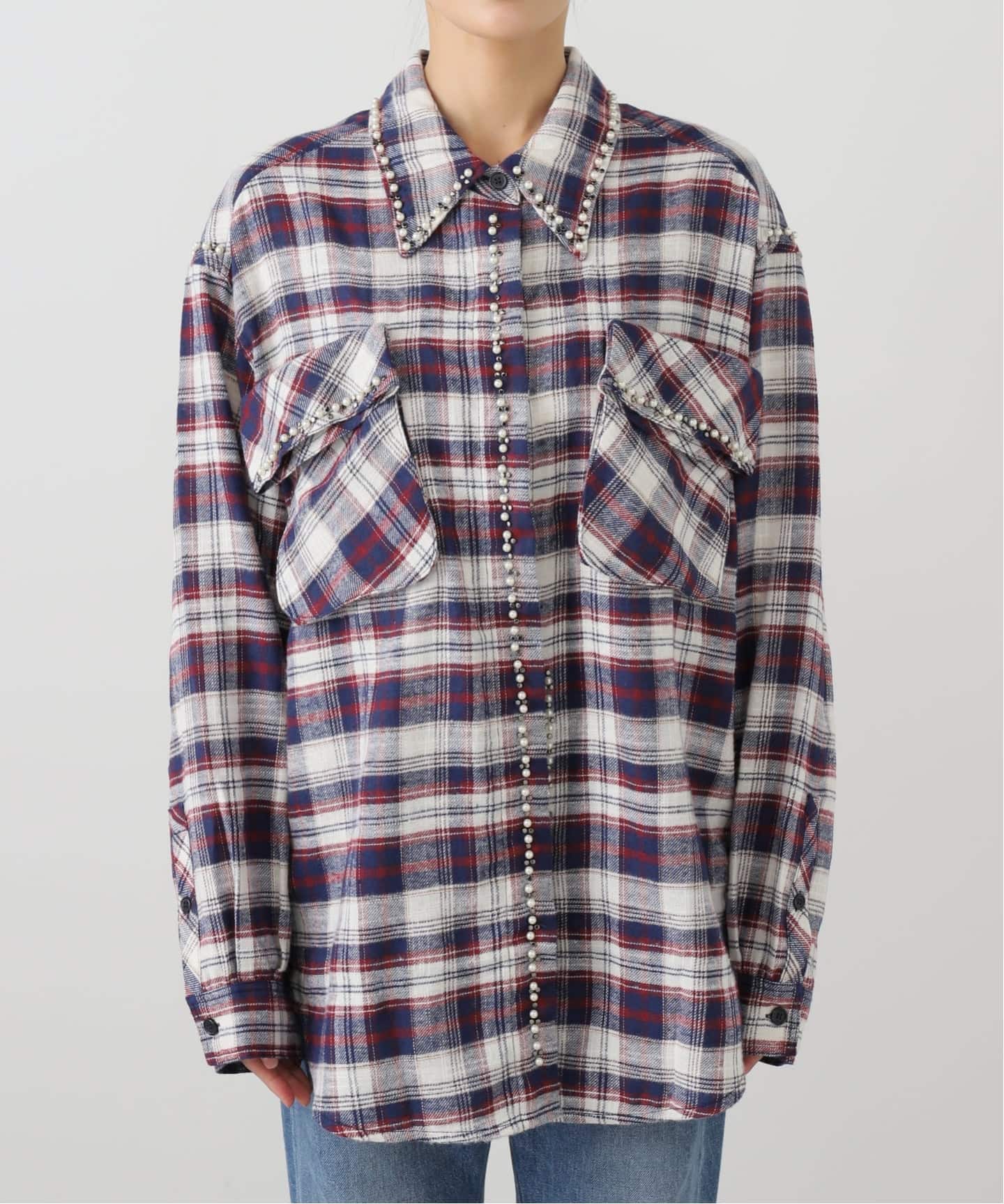 OPEN YY / オープンワイワイ】 Woven BEADED POCKET SHIRT