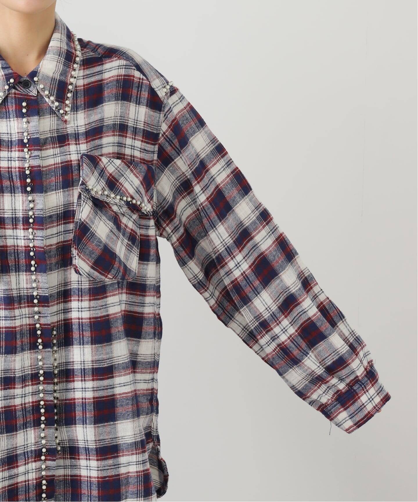 OPEN YY / オープンワイワイ】 Woven BEADED POCKET SHIRT YY254ST001