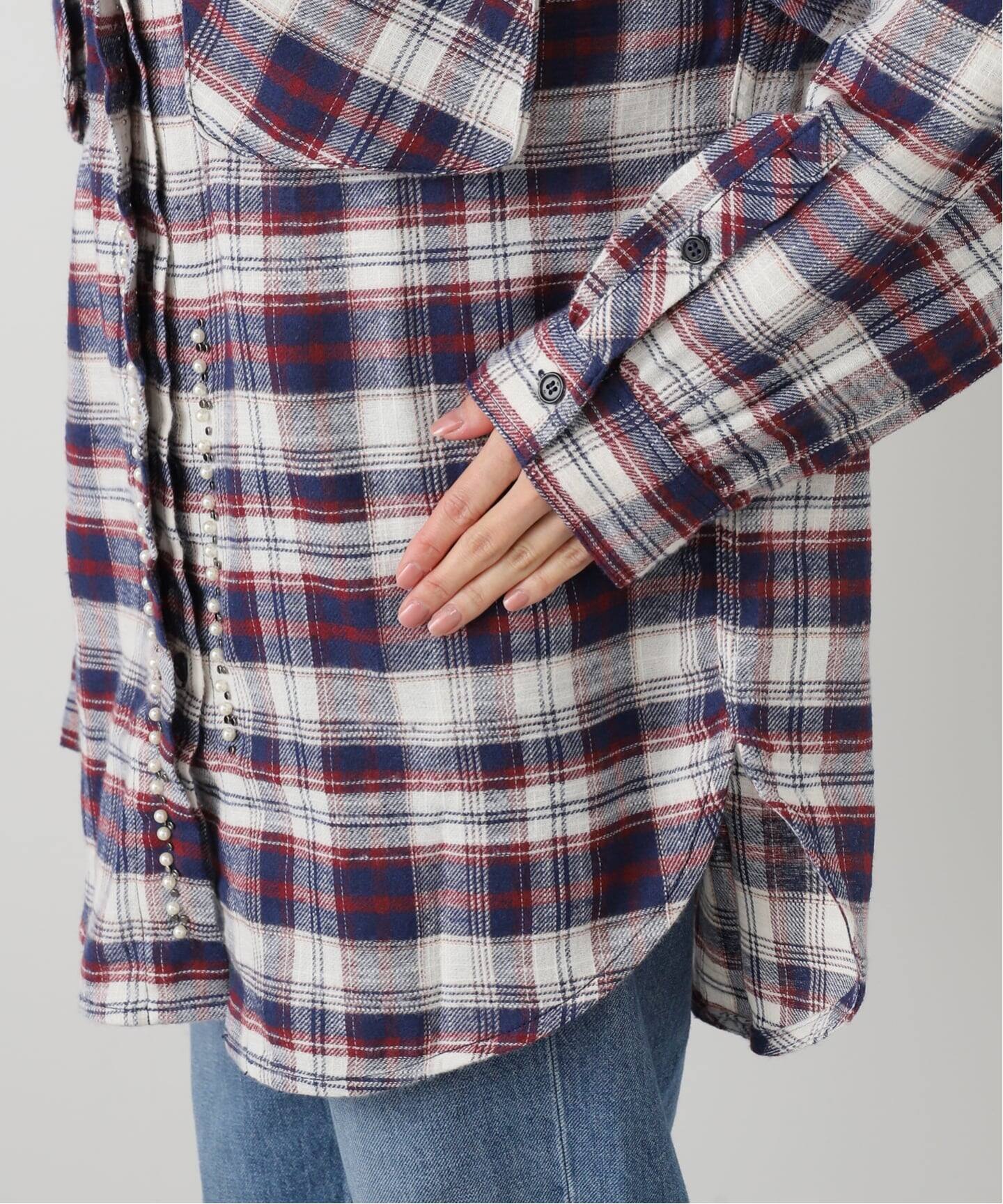 OPEN YY / オープンワイワイ】 Woven BEADED POCKET SHIRT YY254ST001