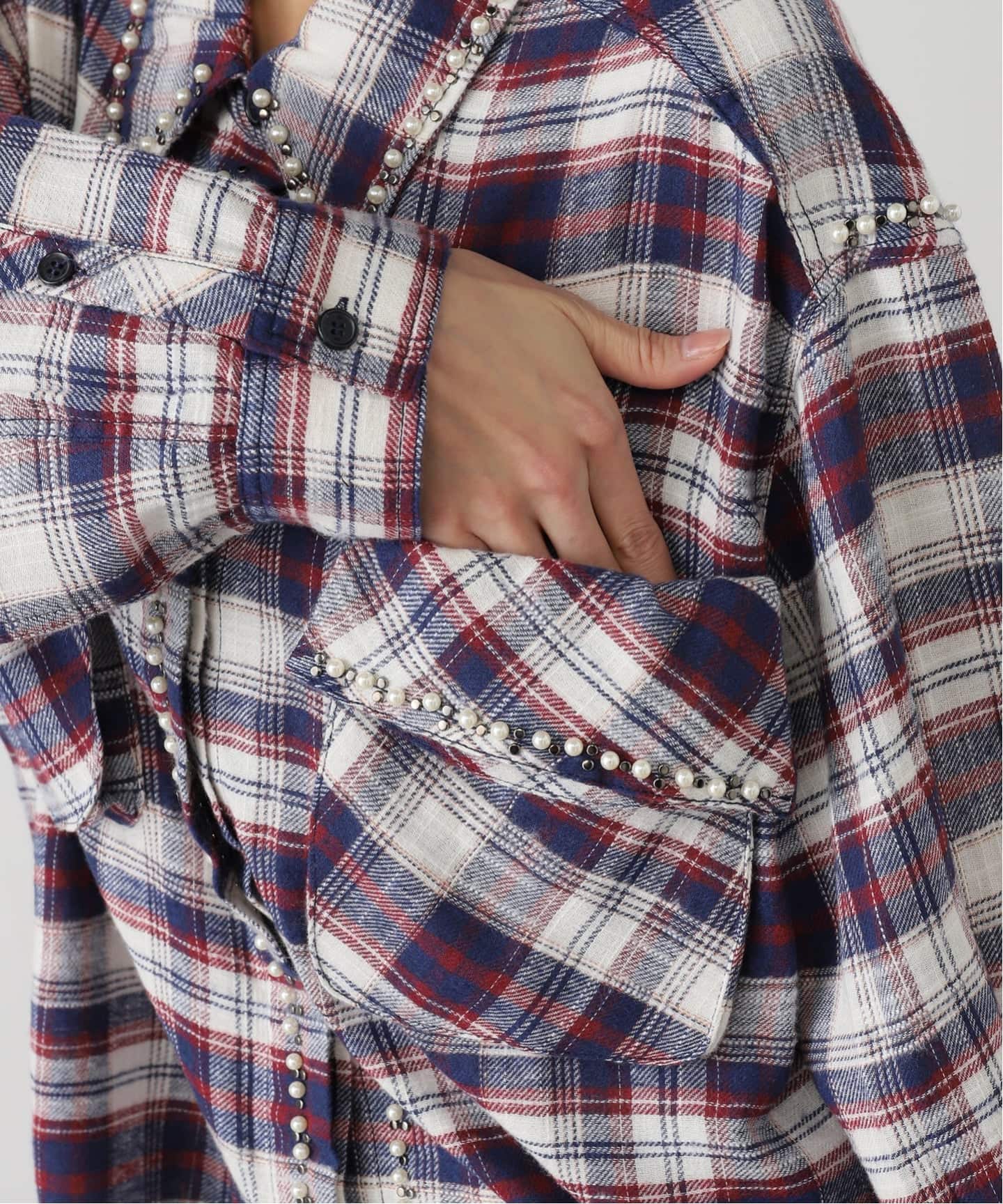 OPEN YY / オープンワイワイ】 Woven BEADED POCKET SHIRT YY254ST001