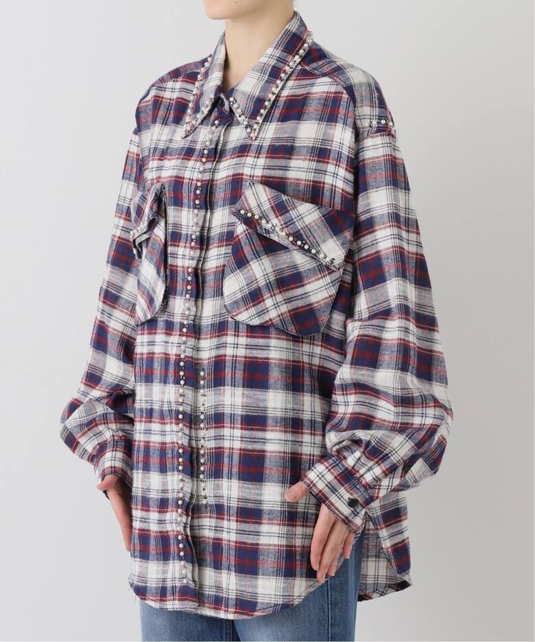 OPEN YY / オープンワイワイ】 Woven BEADED POCKET SHIRT YY254ST001 