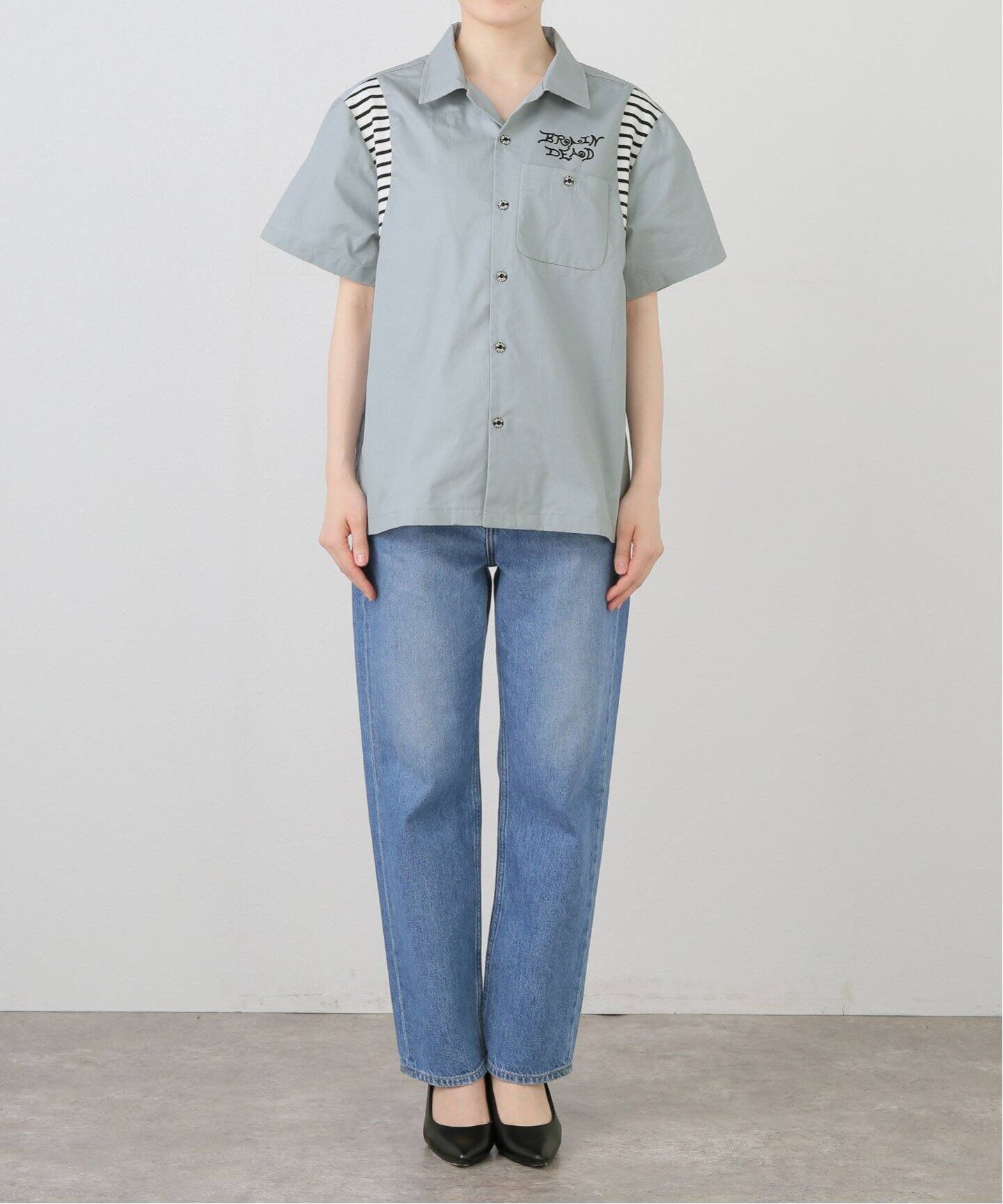 ブラウス シャツ 「BRAIN DEAD/ブレインデッド」 COBRA FLOCKED T04004261D225 レディース メンズ BRAIN DEAD/ブレインデッド】 COBRA FLOCKED T04004261D225