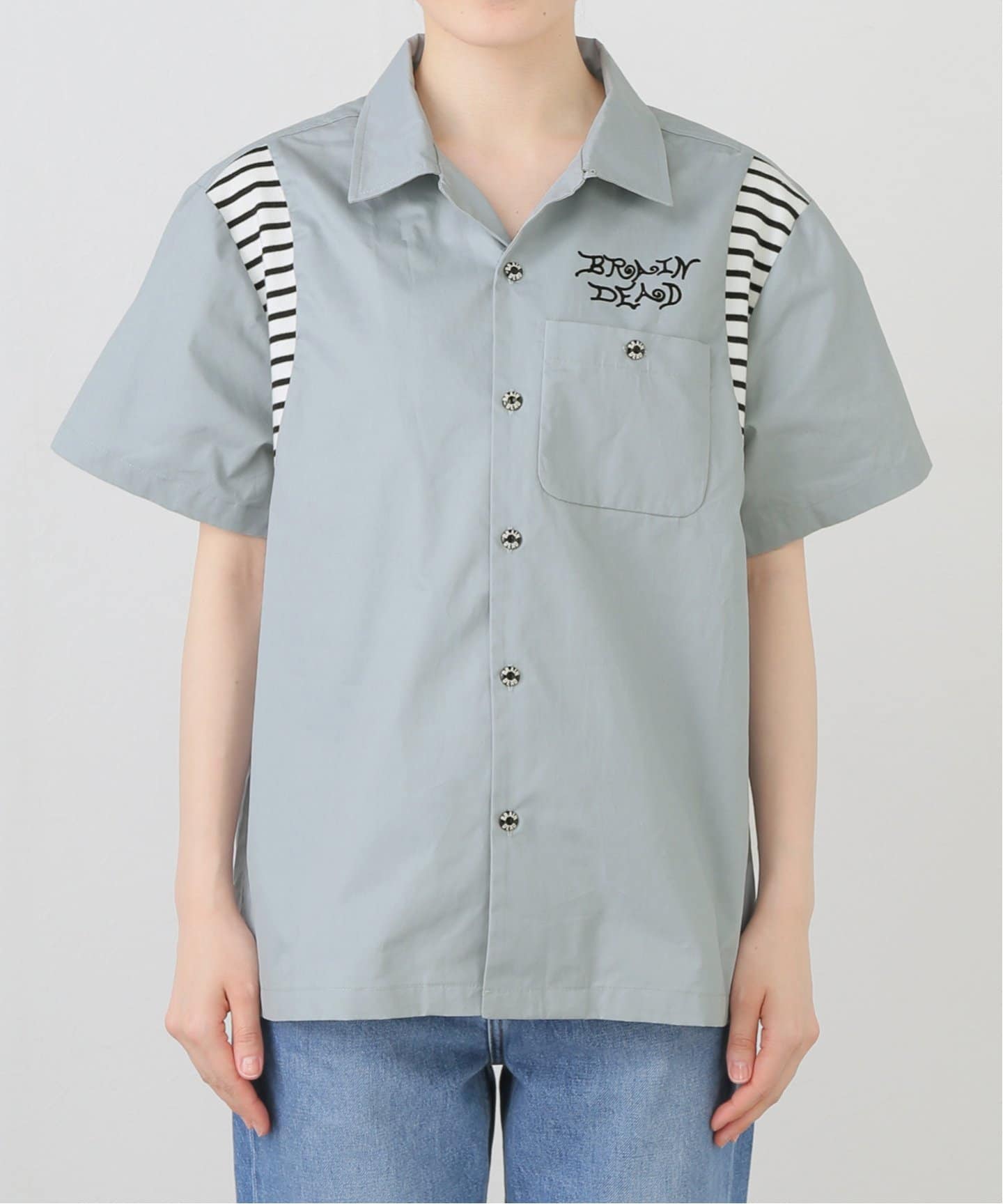 ブラウス シャツ 「BRAIN DEAD/ブレインデッド」 COBRA FLOCKED T04004261D225 レディース メンズ BRAIN DEAD/ブレインデッド】 COBRA FLOCKED T04004261D225