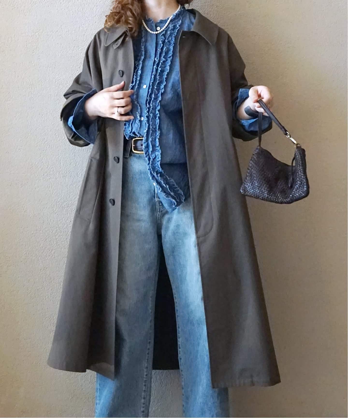 ジャーナルスタンダードラックス CLシャンブレーフリルシャツ コットンリネン 追加》CLシャンブレー フリルブラウス（シャツ/ブラウス