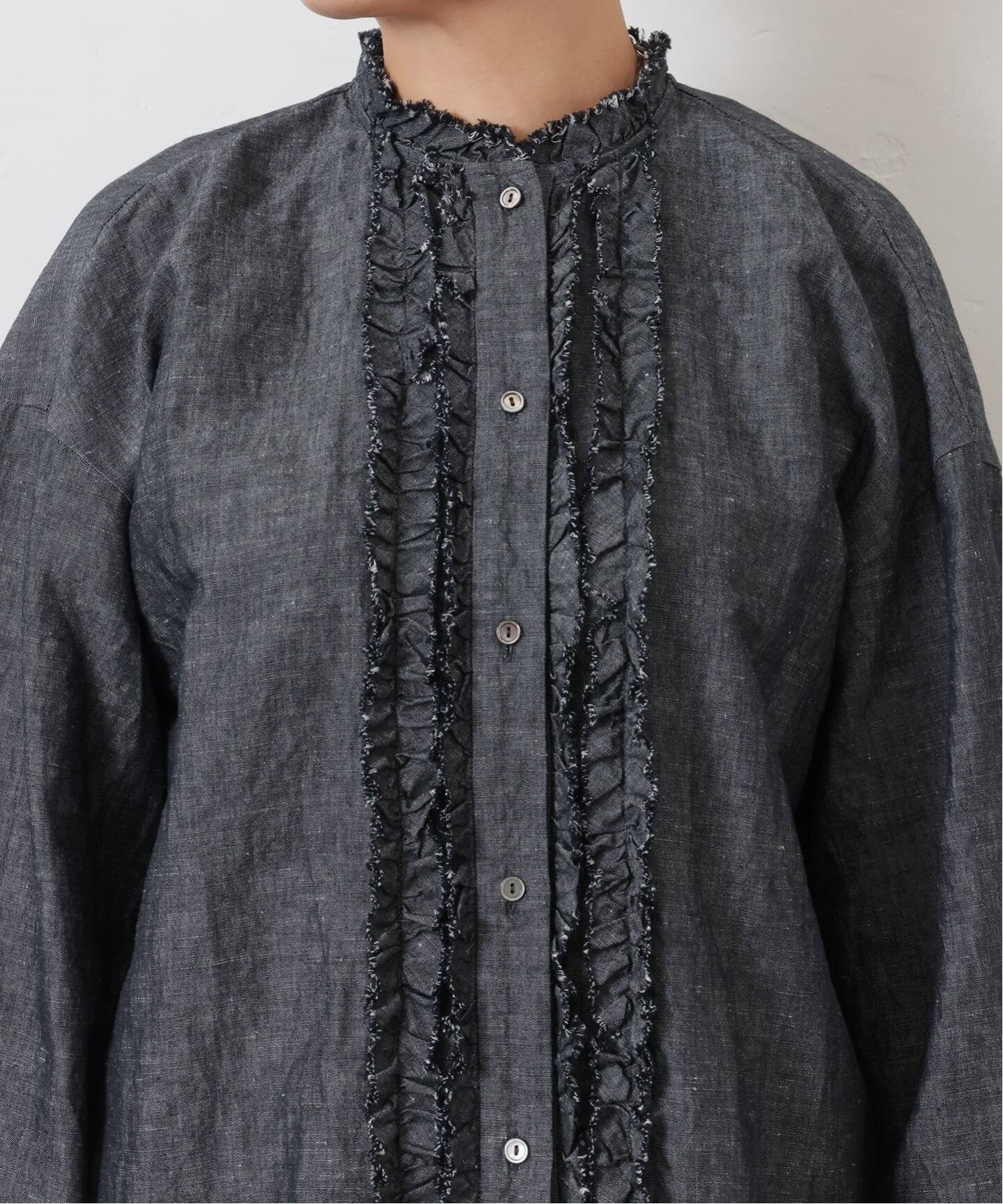 CLシャンブレー フリルブラウス（シャツ／ブラウス）｜journal