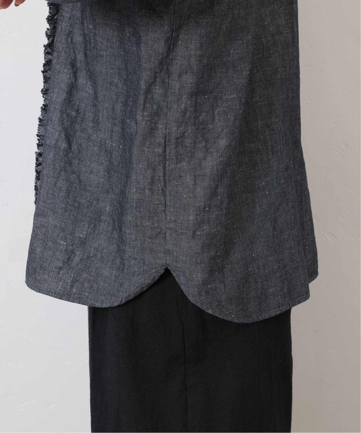 ジャーナルスタンダードラックス CLシャンブレーフリルシャツ コットンリネン CLシャンブレー フリルブラウス（シャツ／ブラウス）｜journal