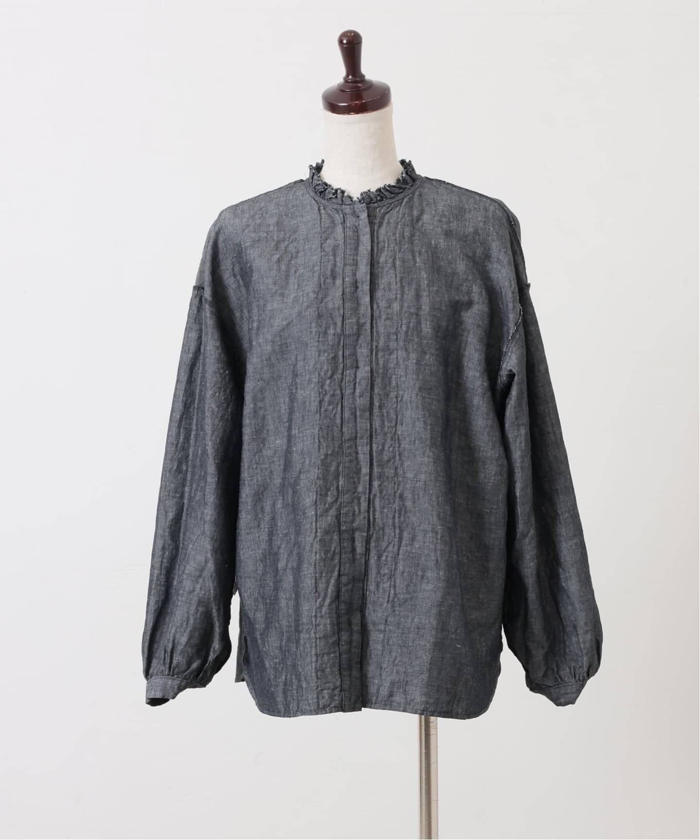 ジャーナルスタンダードラックス CLシャンブレーフリルシャツ コットンリネン 追加》CLシャンブレー フリルブラウス（シャツ/ブラウス