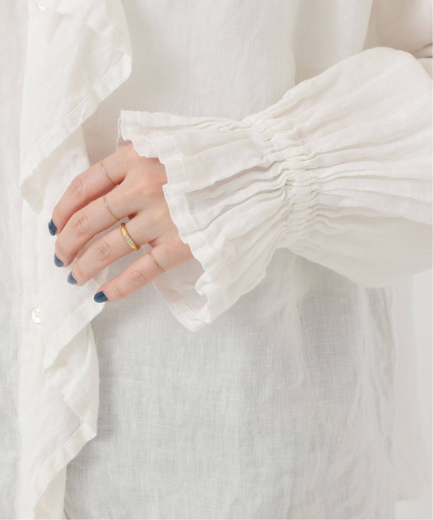 追加予約3》フレンチリネン フリルパフブラウス（シャツ／ブラウス