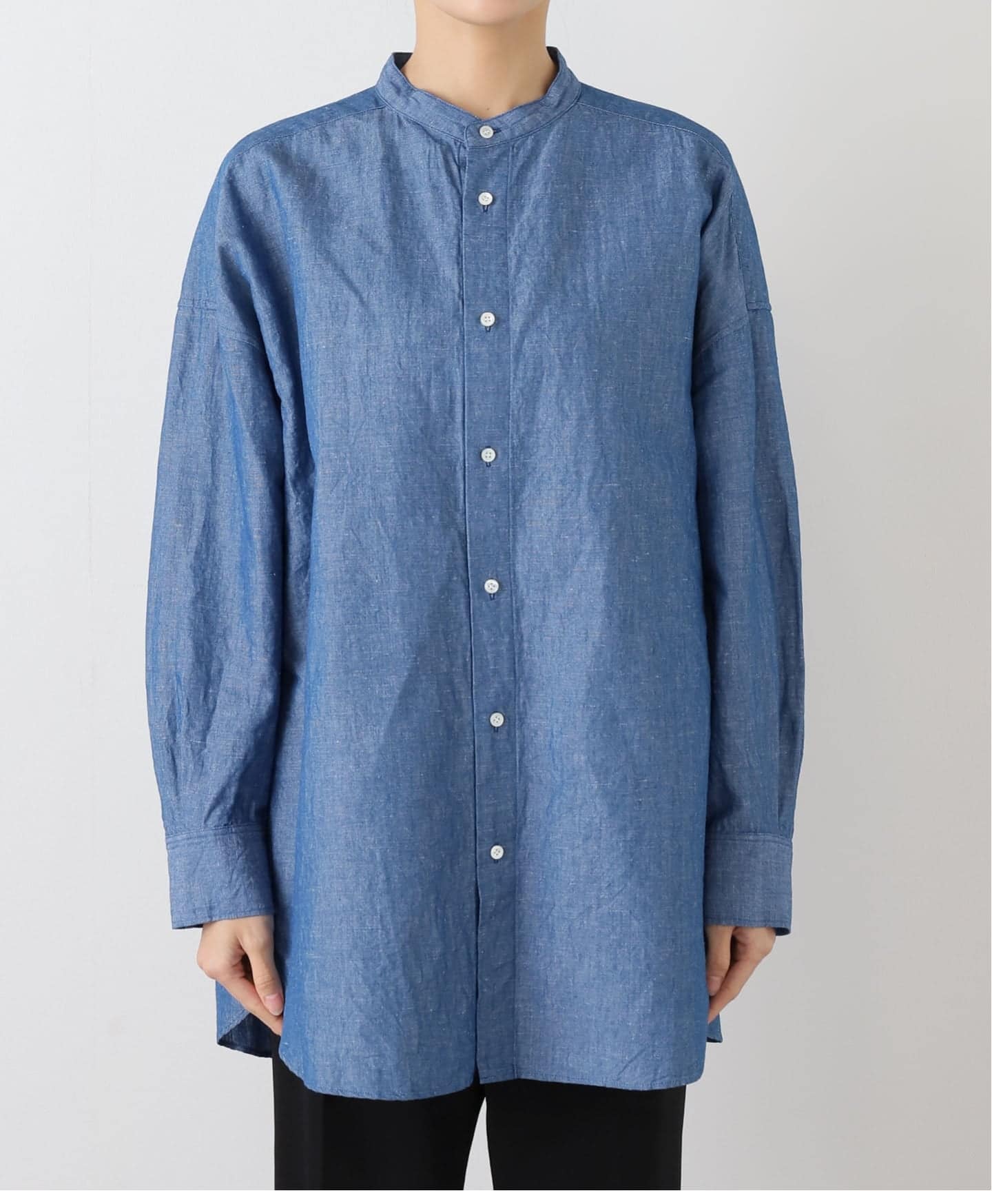 CLシャンブレー スタンドカラーシャツ（シャツ／ブラウス）｜journal