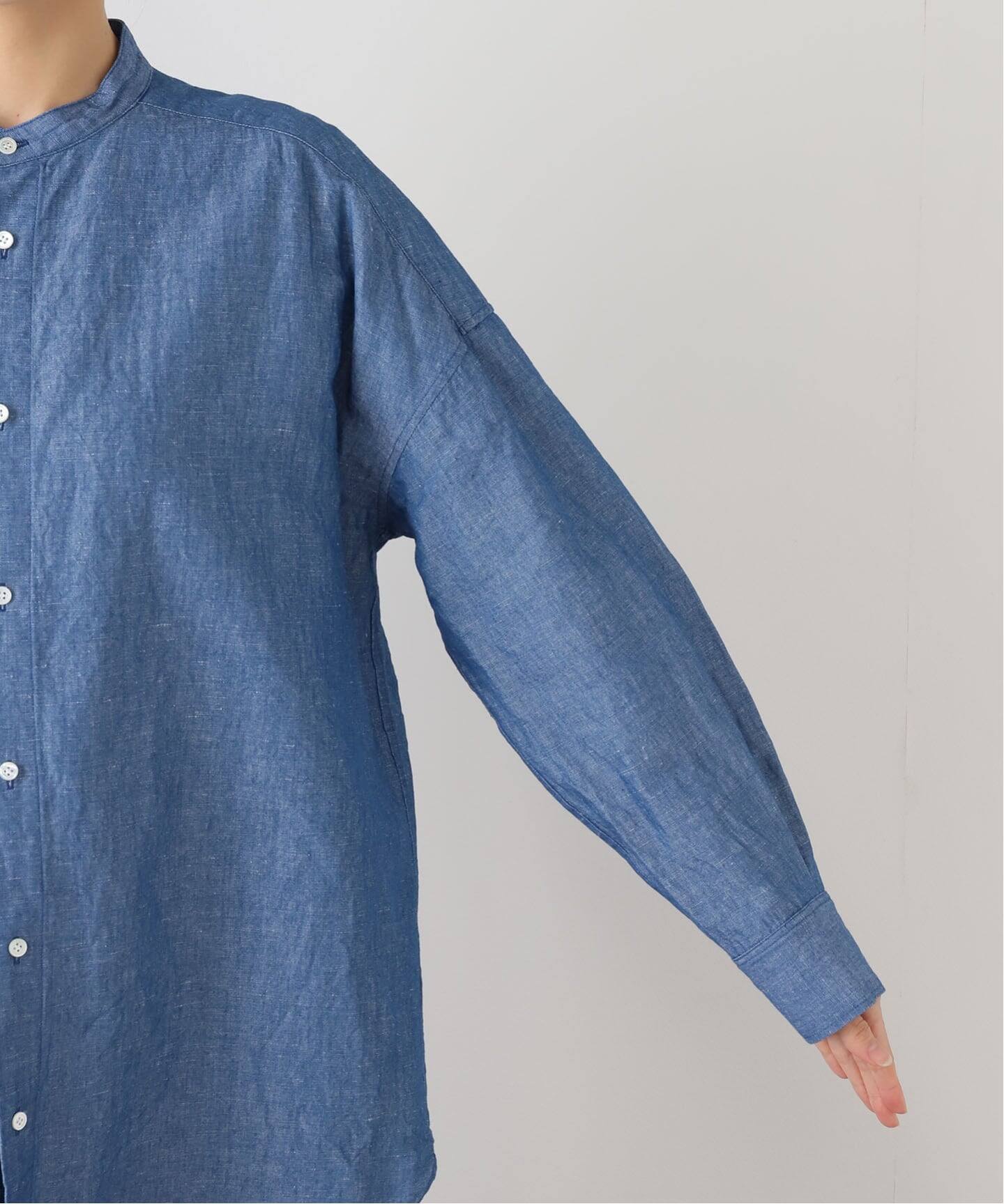 CLシャンブレー スタンドカラーシャツ（シャツ／ブラウス）｜journal