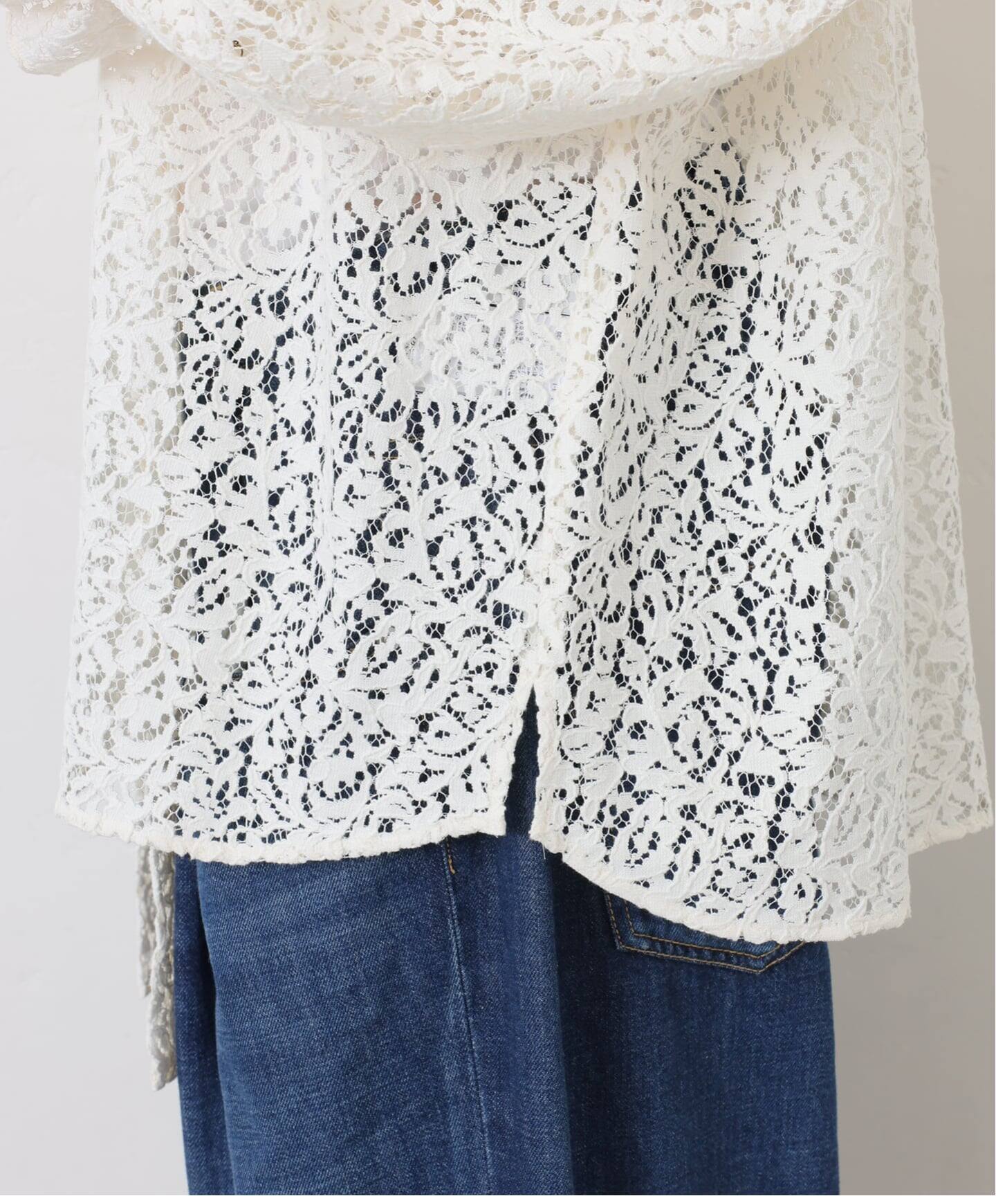 ジャーナルスタンダードラックス コットンレースリブBL ジャーナルスタンダードラックス コットンレースリブブラウス