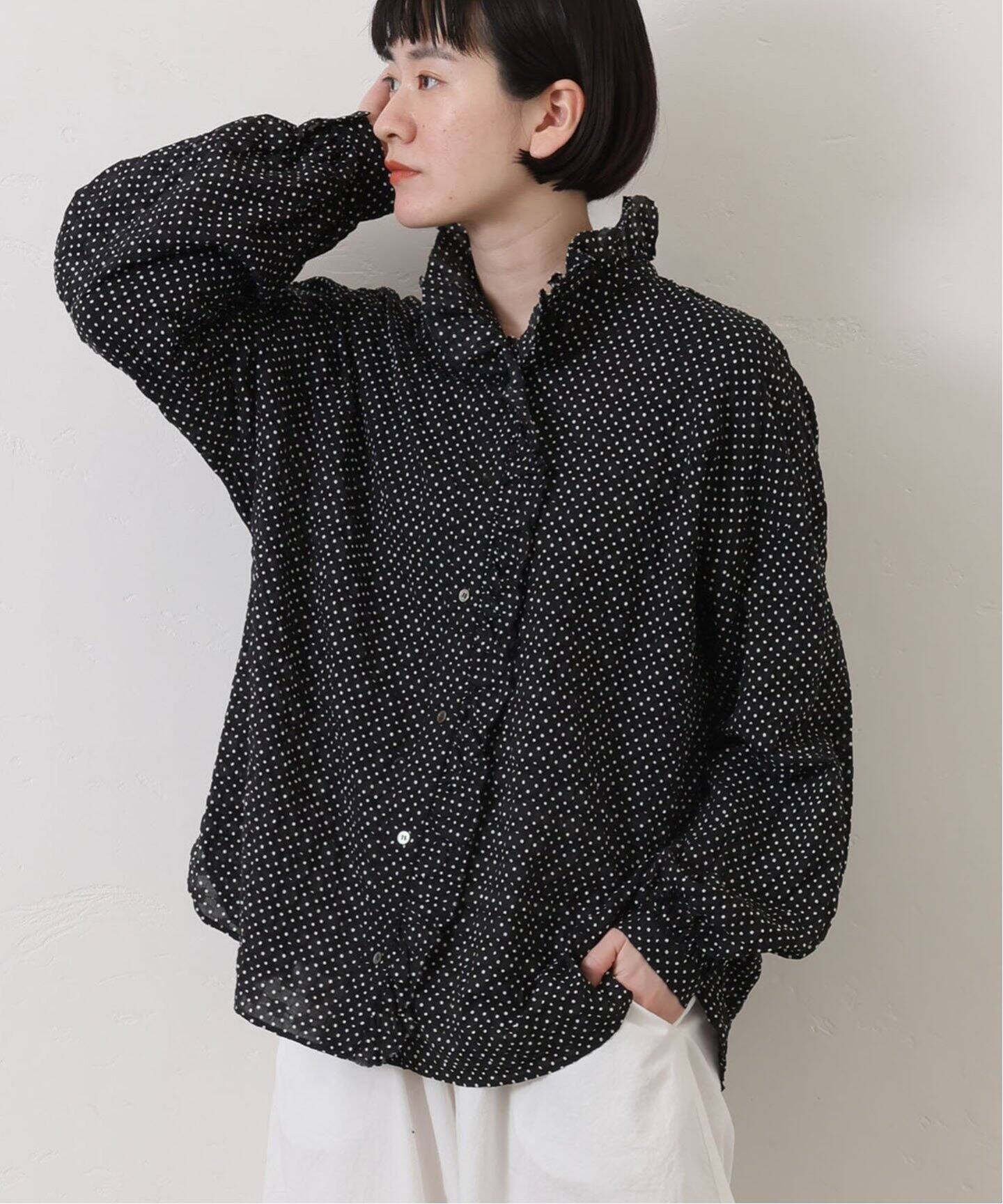 ローンドット フリルブラウス（シャツ／ブラウス）｜journal standard  