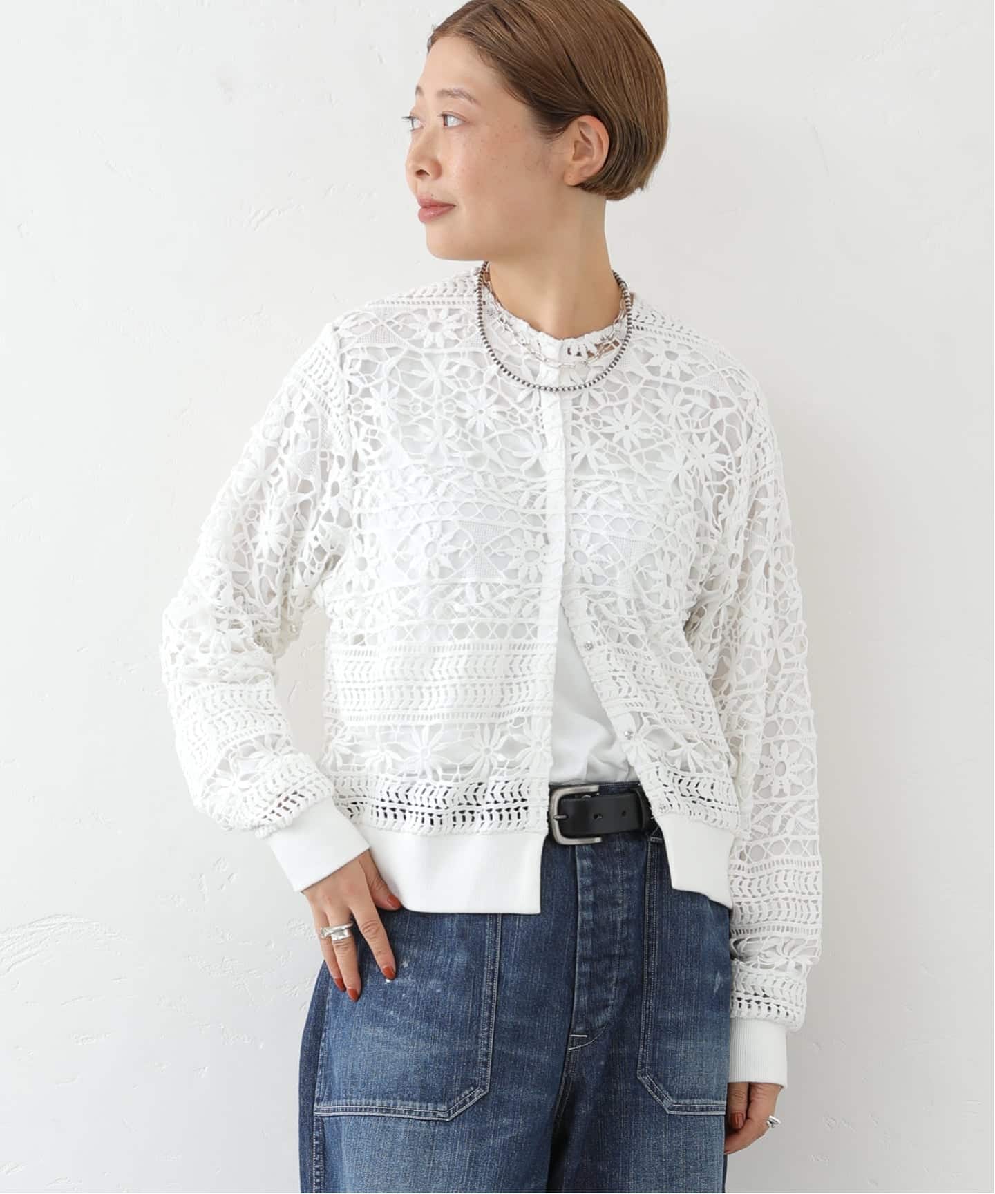 ジャーナルスタンダードラックス コットンレースリブブラウス 予約》コットンレース リブブラウス（シャツ／ブラウス