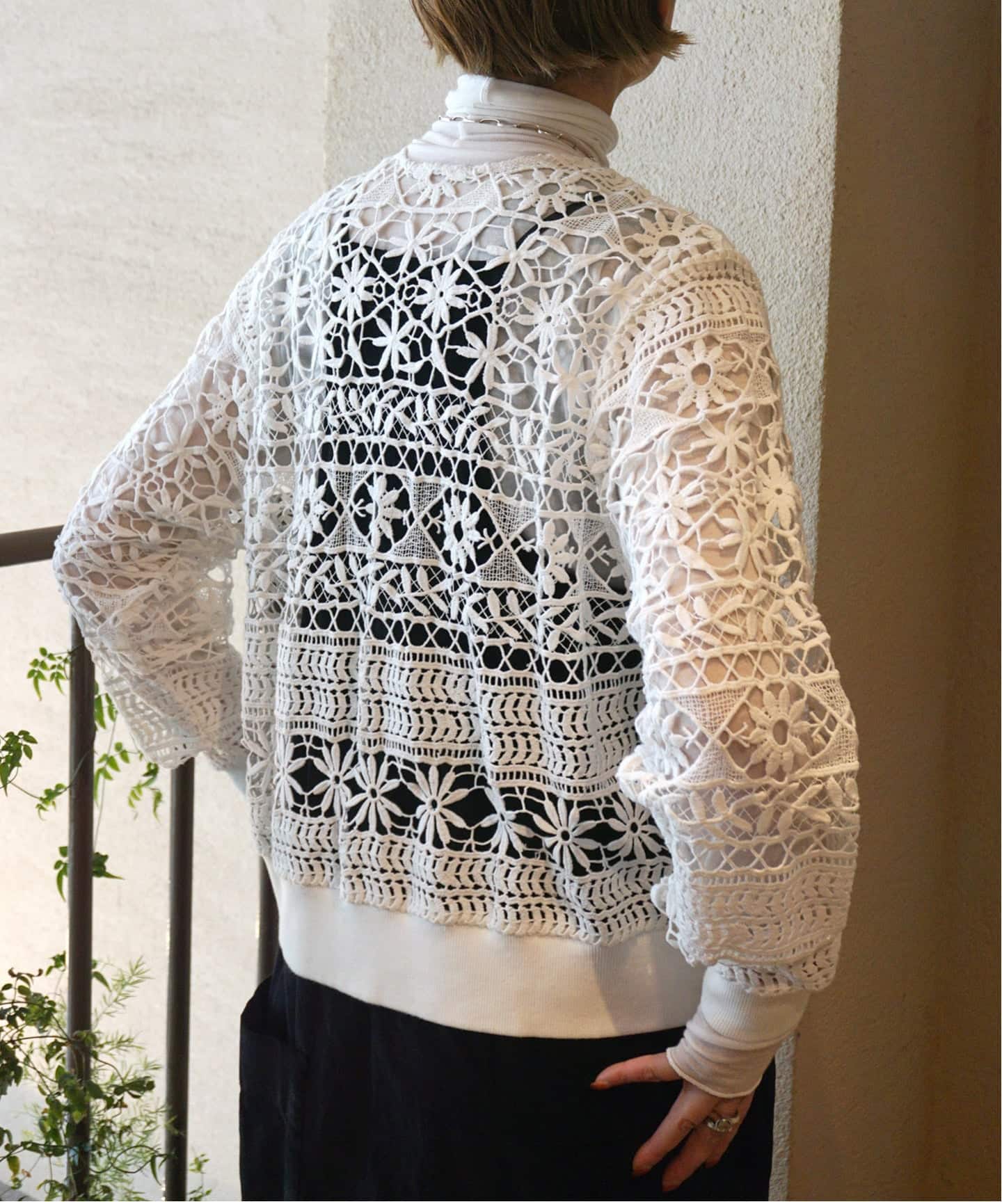 予約》コットンレース リブブラウス（シャツ／ブラウス