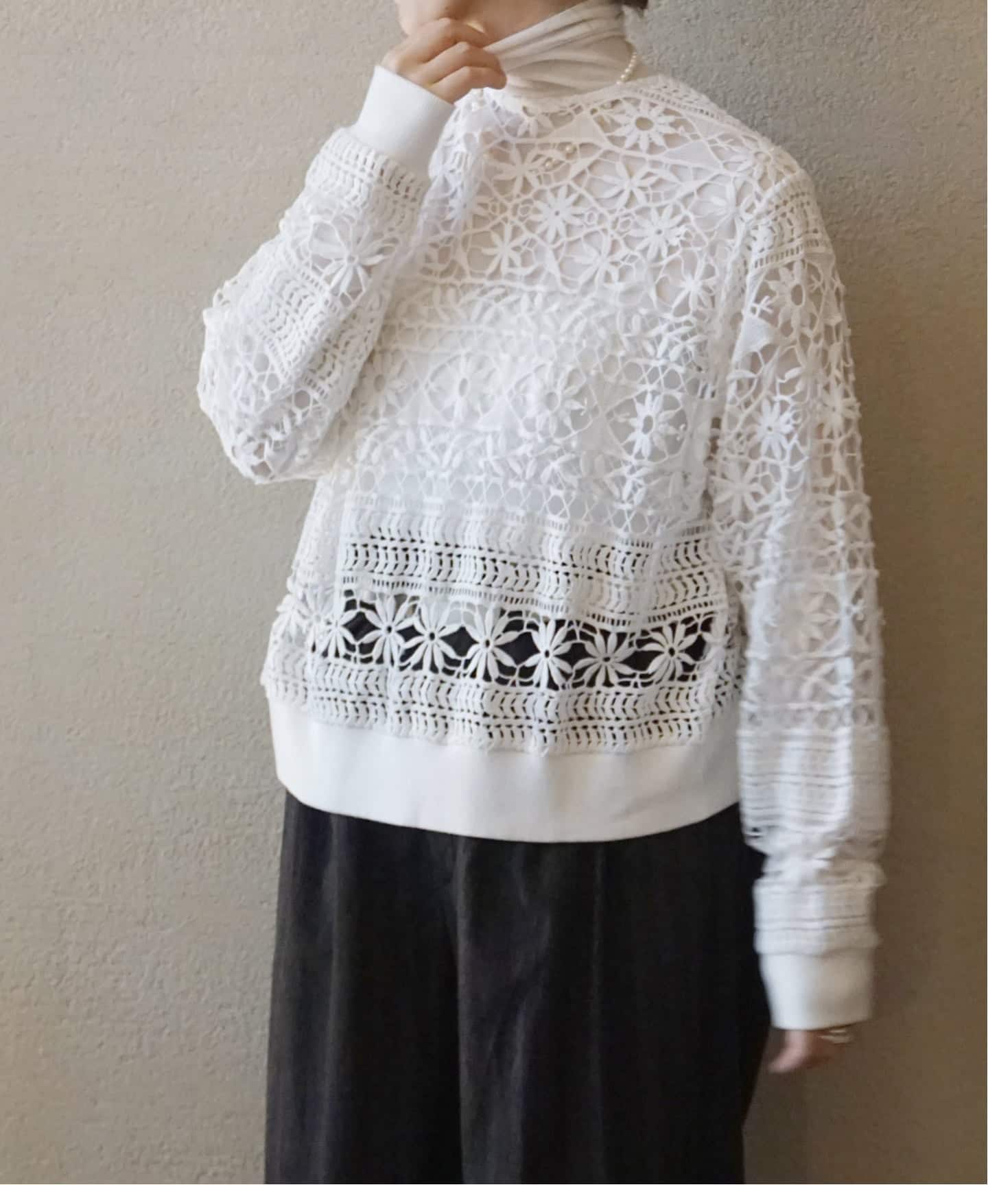 コットンレース リブブラウス（シャツ／ブラウス）｜journal standard