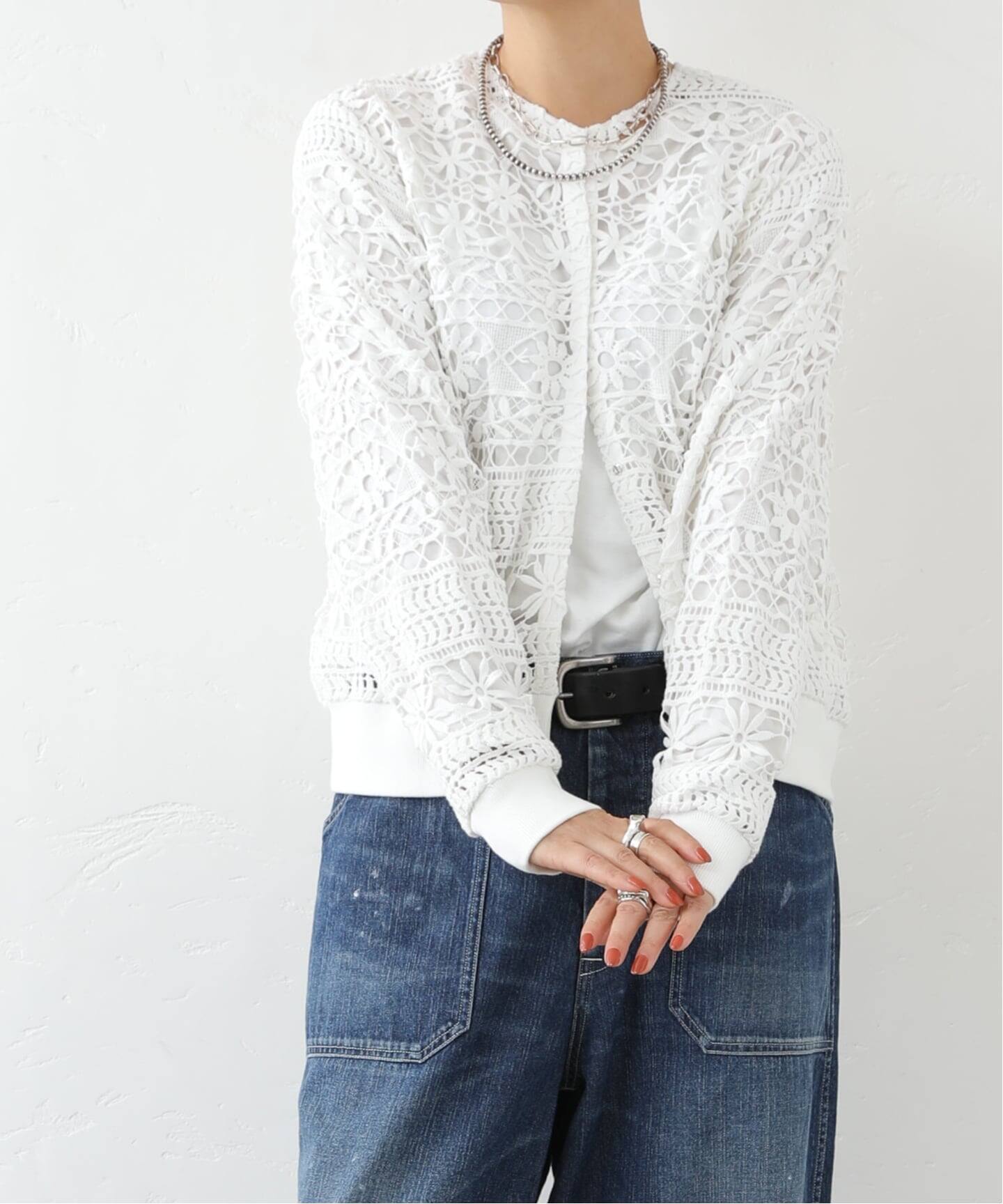 ジャーナルスタンダードラックス コットンレースリブブラウス 予約》コットンレース リブブラウス（シャツ／ブラウス