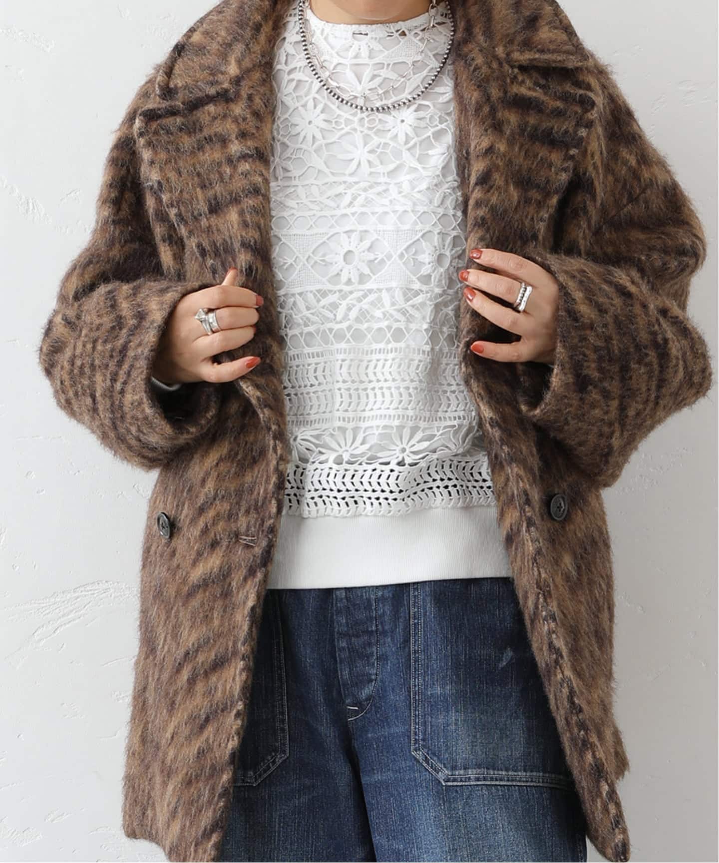 予約》コットンレース リブブラウス（シャツ／ブラウス