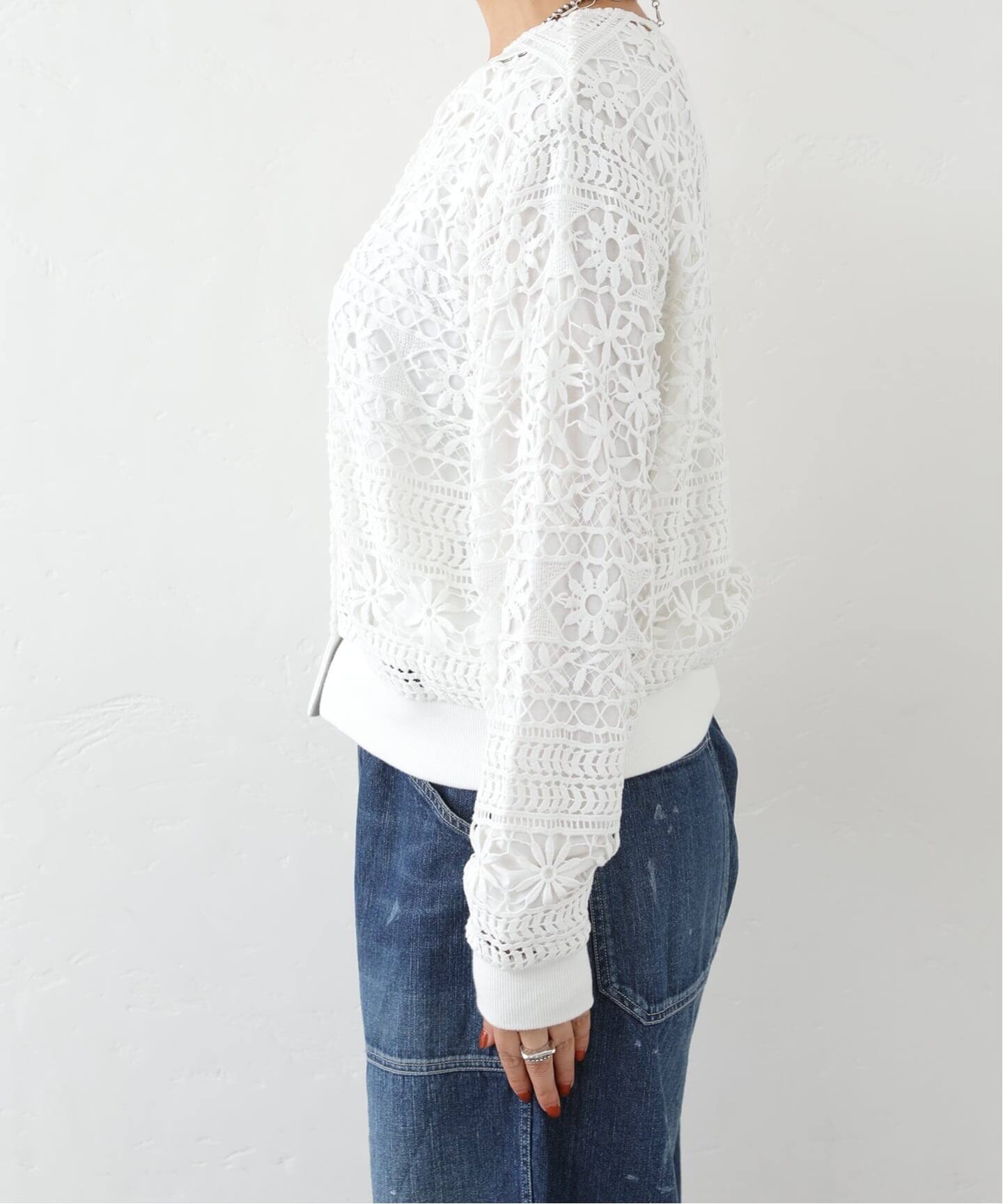 予約》コットンレース リブブラウス（シャツ／ブラウス