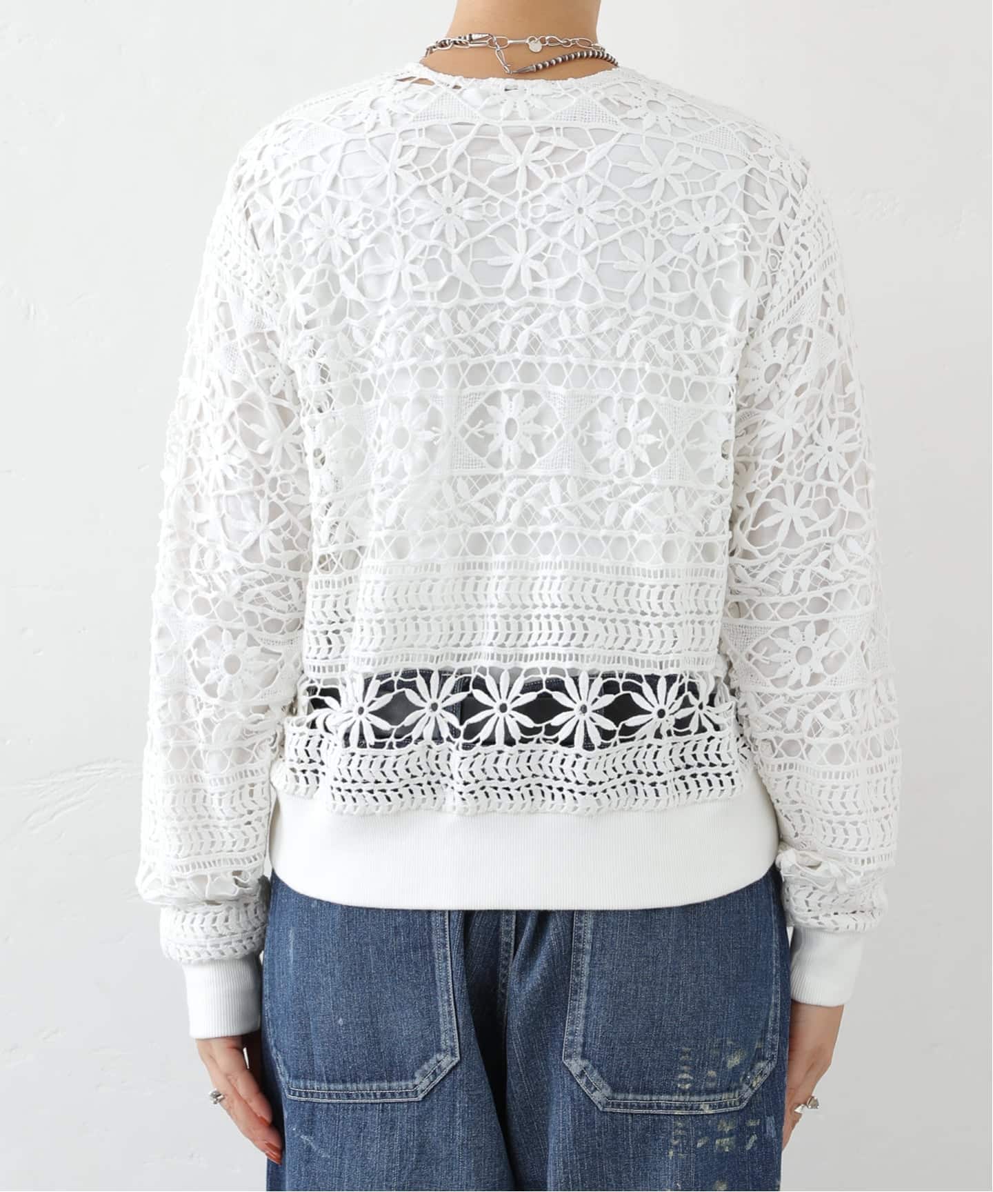 予約》コットンレース リブブラウス（シャツ／ブラウス