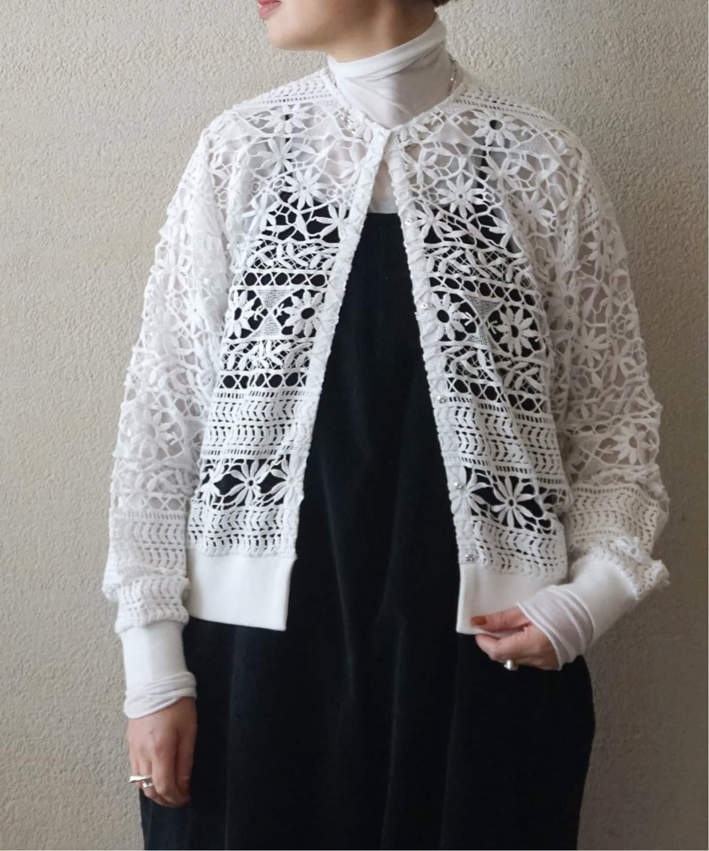 ジャーナルスタンダードラックス コットンレースリブBL 予約》コットンレース リブブラウス（シャツ／ブラウス