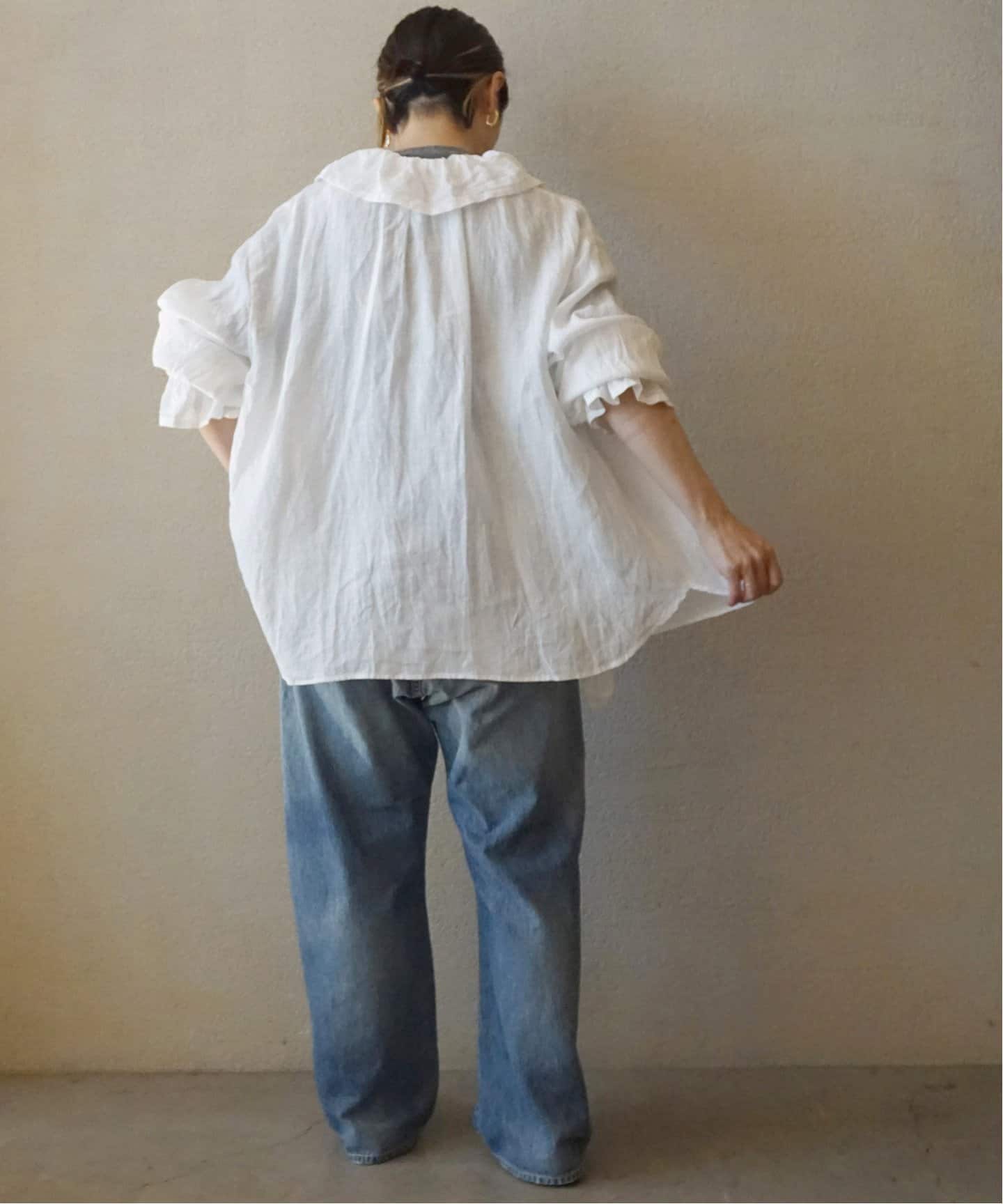 journal standard luxe フレンチリネン フリルパフブラウス 追加》フレンチリネン フリルパフブラウス（シャツ／ブラウス