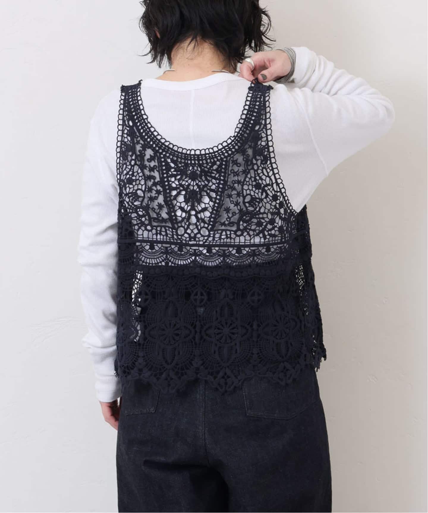 journal standard luxe レースMIXノースリーブブラウス JOURNAL STANDARD LUXE（ジャーナルスタンダード ラックス） シャツ