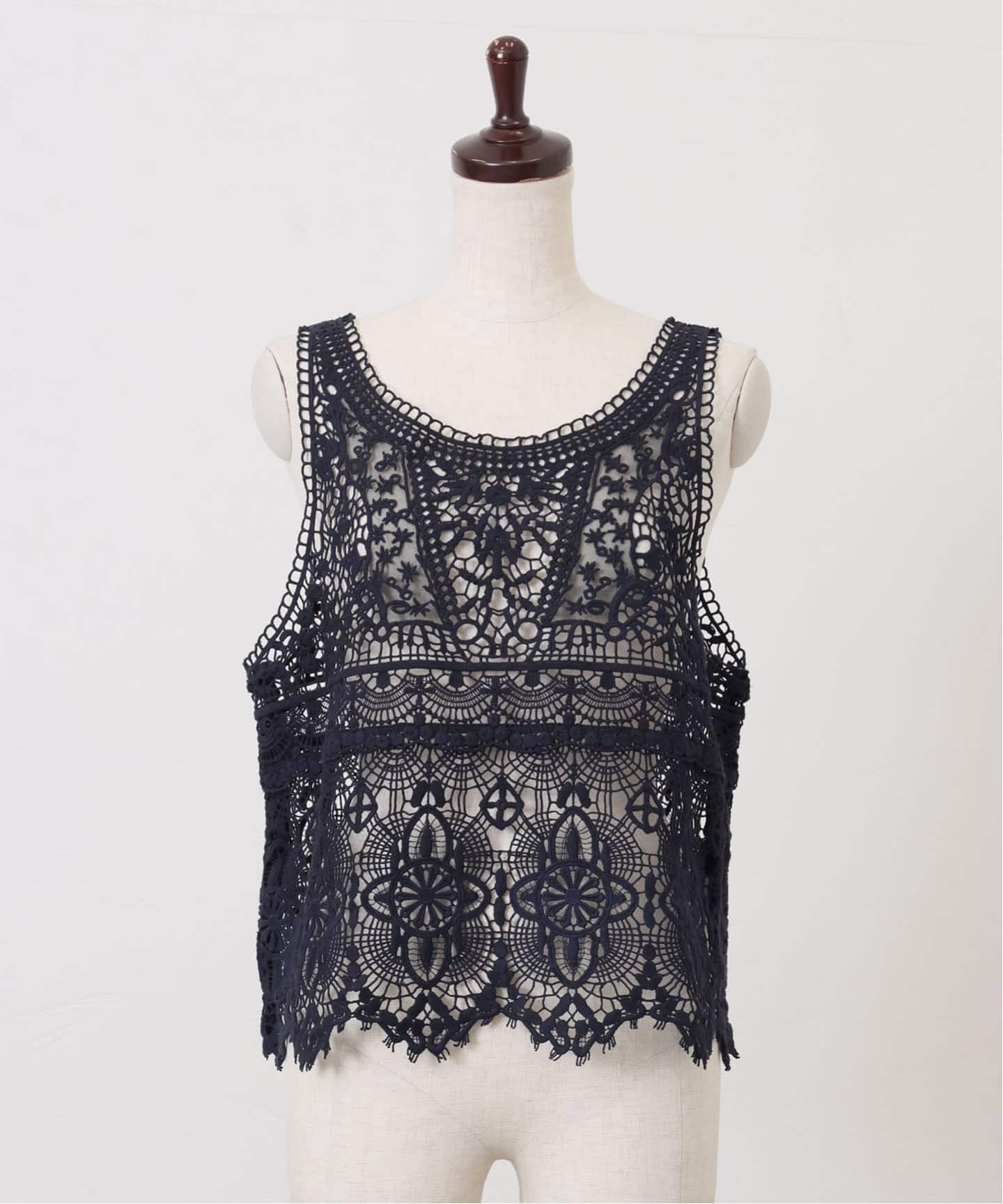 journal standard luxe レースMIXノースリーブブラウス JOURNAL STANDARD LUXE（ジャーナルスタンダード ラックス） シャツ